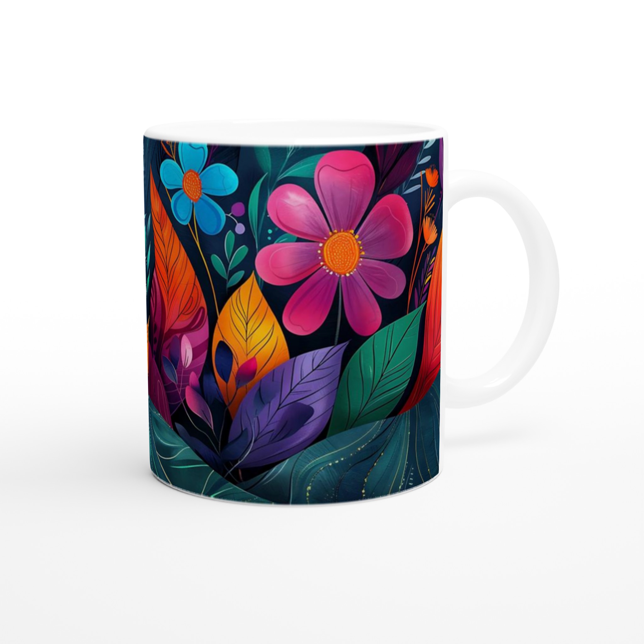 Tropisk Blomsterglädje 11oz Keramisk Mugg – Välj bland 7 Livfulla Färger 9 b601f01e-d6ca-4035-8bdd-a87326e31b0a