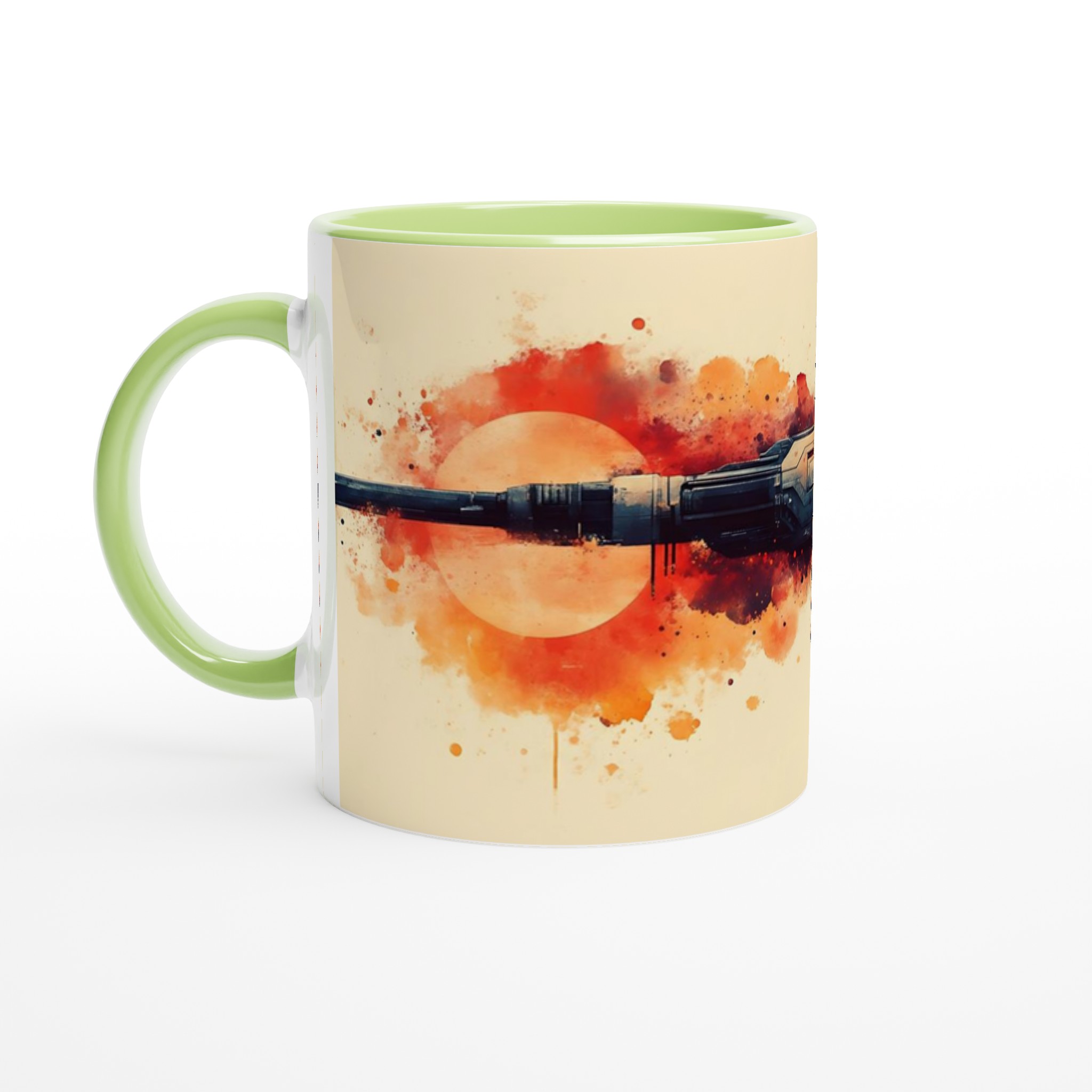 Kosmisk Krigare Keramisk Mugg - Akvarell Sci-Fi Stridsfartyg i 11oz Premium Keramik 7 b612cb3a-a6c9-4252-bfb7-ea4747171984