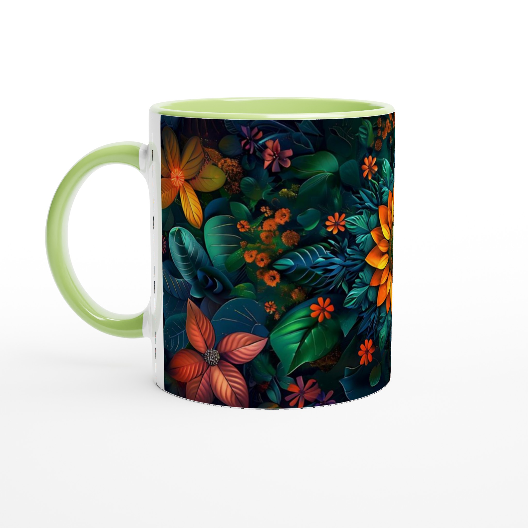 Tropisk Bliss Keramisk Mugg – Konstnärlig Blomsterdesign i 7 levande färger 7 b619792d-ca54-4936-9b94-7a1220951927