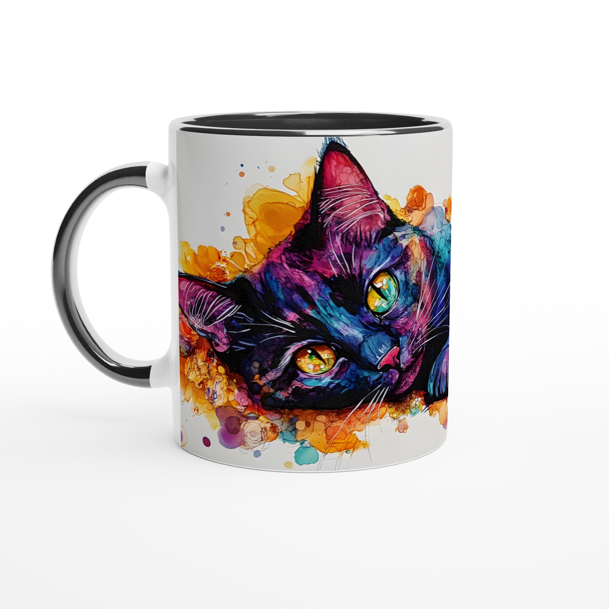 Konstfull Katt Keramikmugg – Färgglad Akvarelldesign i Ditt Val av Färg 4 b6349bef-7f64-45d3-ac16-1c84aa22ed9f