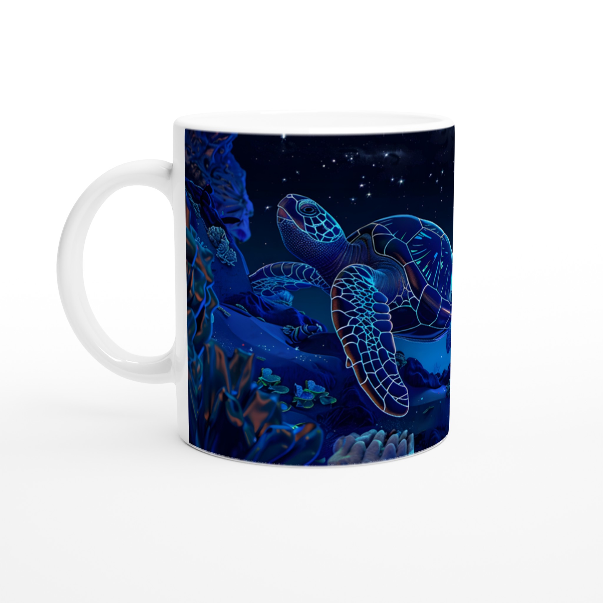 Kosmisk havssköldpadda 11oz keramikmugg – Drömsk nattmotiv i ditt val av färg 1 b647c54d-8a7e-4b80-a922-28c14e3af16e