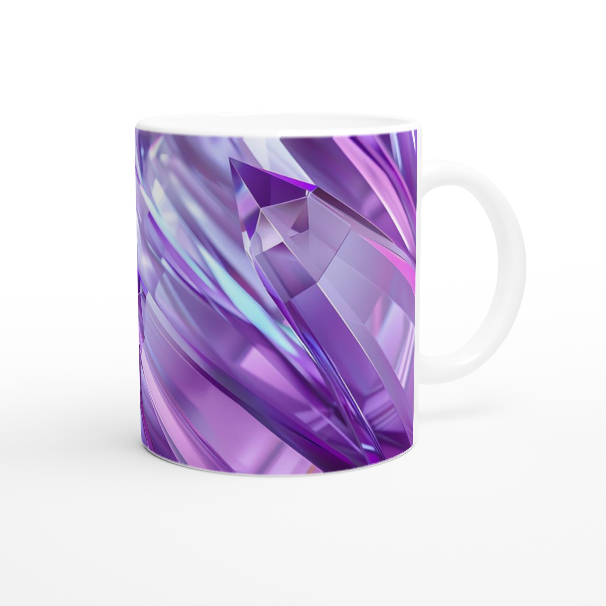 Glittrande Lila Prismamugg – 11 oz Keramisk Kaffemugg med Kristallklar Design 9 b67b02c1-3730-4357-a1f1-e865800e2215