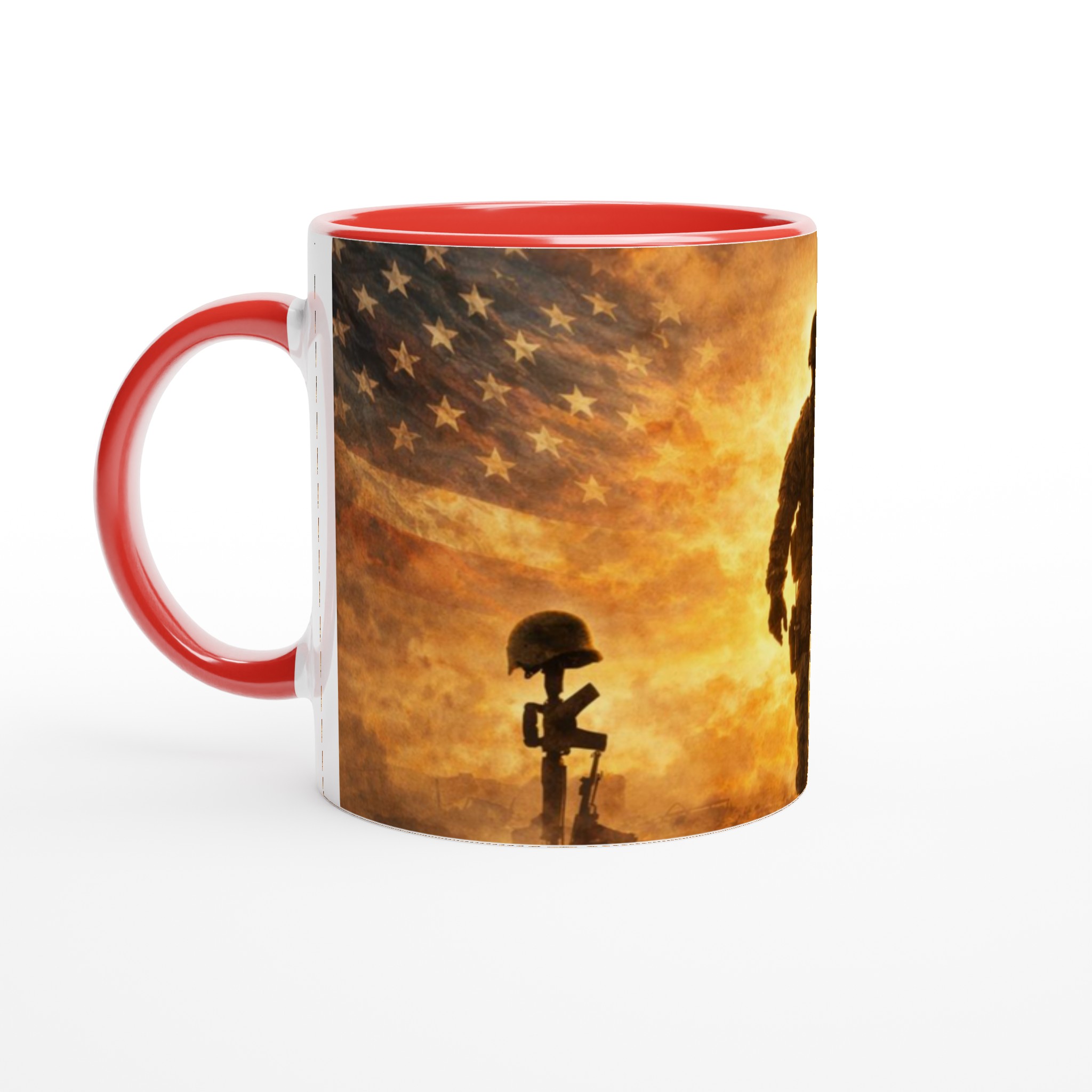 Vit 11oz keramisk mugg med patriotisk militärmotiv – välj bland sju livfulla keramiska färger 5 b6a2a487-155a-4a1f-ada5-9574e9f87ad8