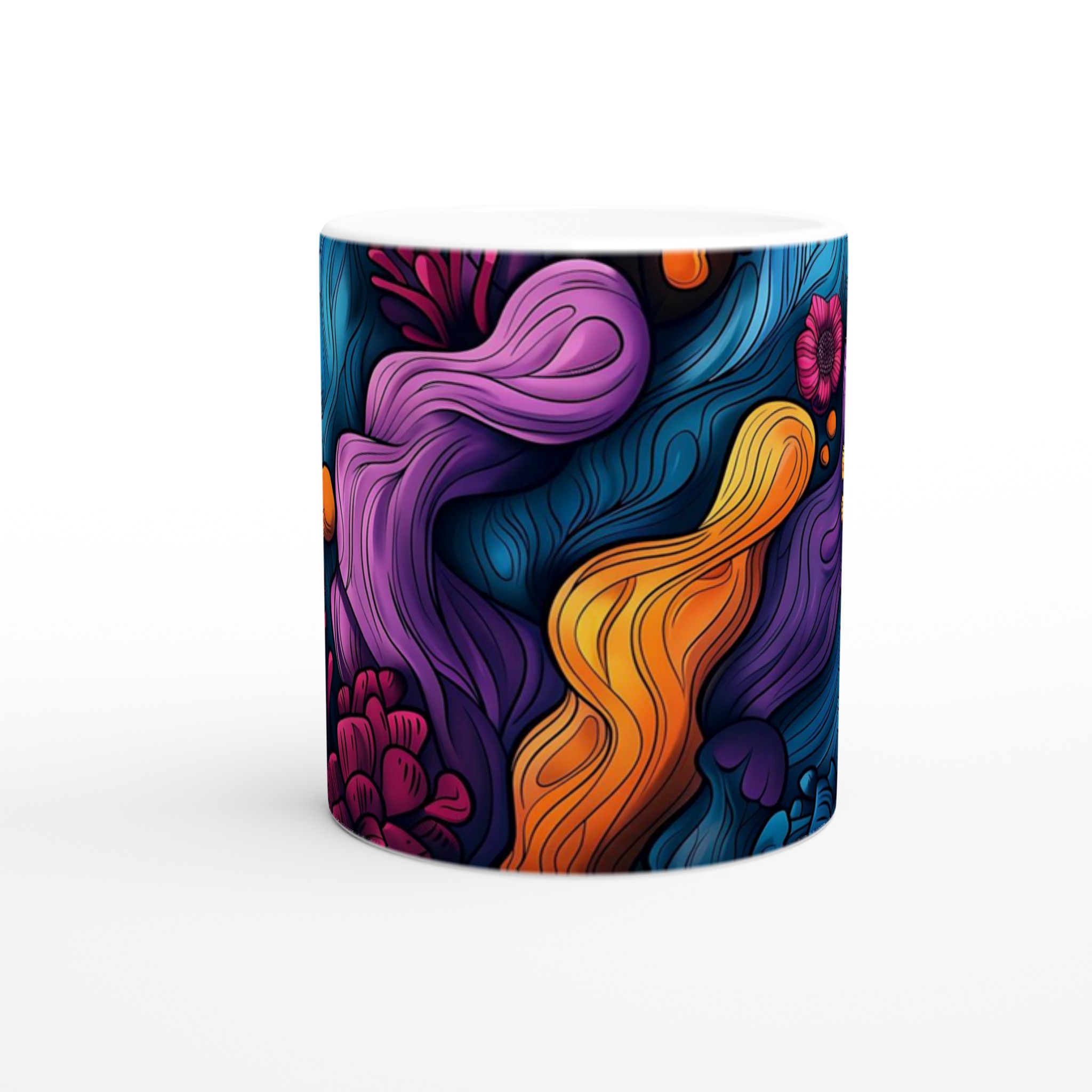Abstrakt Blommig 11oz Keramikmugg – Din Kaffepaus, En Färgexplosion! 8 b6c3118d-852f-4156-9e99-93ee6e94833c