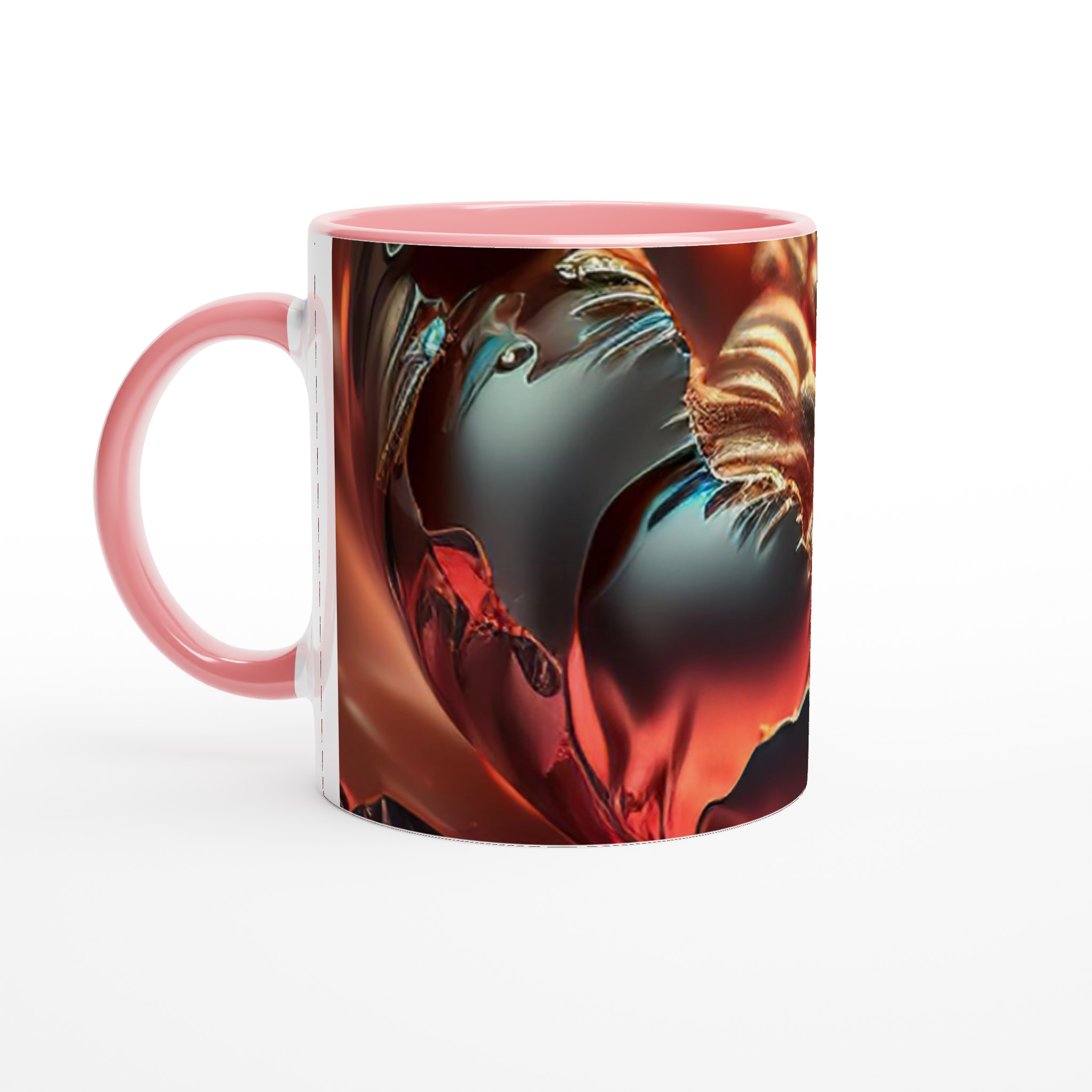 Vit 11oz keramisk mugg med eldigt glödande abstrakt design i flera färgval 6 b6e11b1b-e657-4609-92e6-8dbc54d9180b