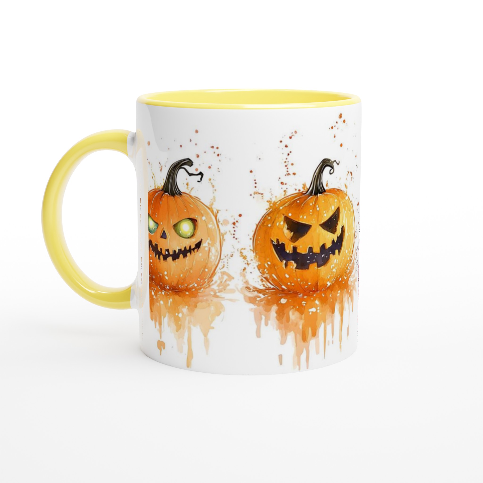 Färgglada Halloweenmuggar: Månadens läskiga vänner i akvarell – 11 oz keramikmugg i ditt val av färg 3 b6eb502e-5c0b-4c35-a2fc-35787f4d3b22