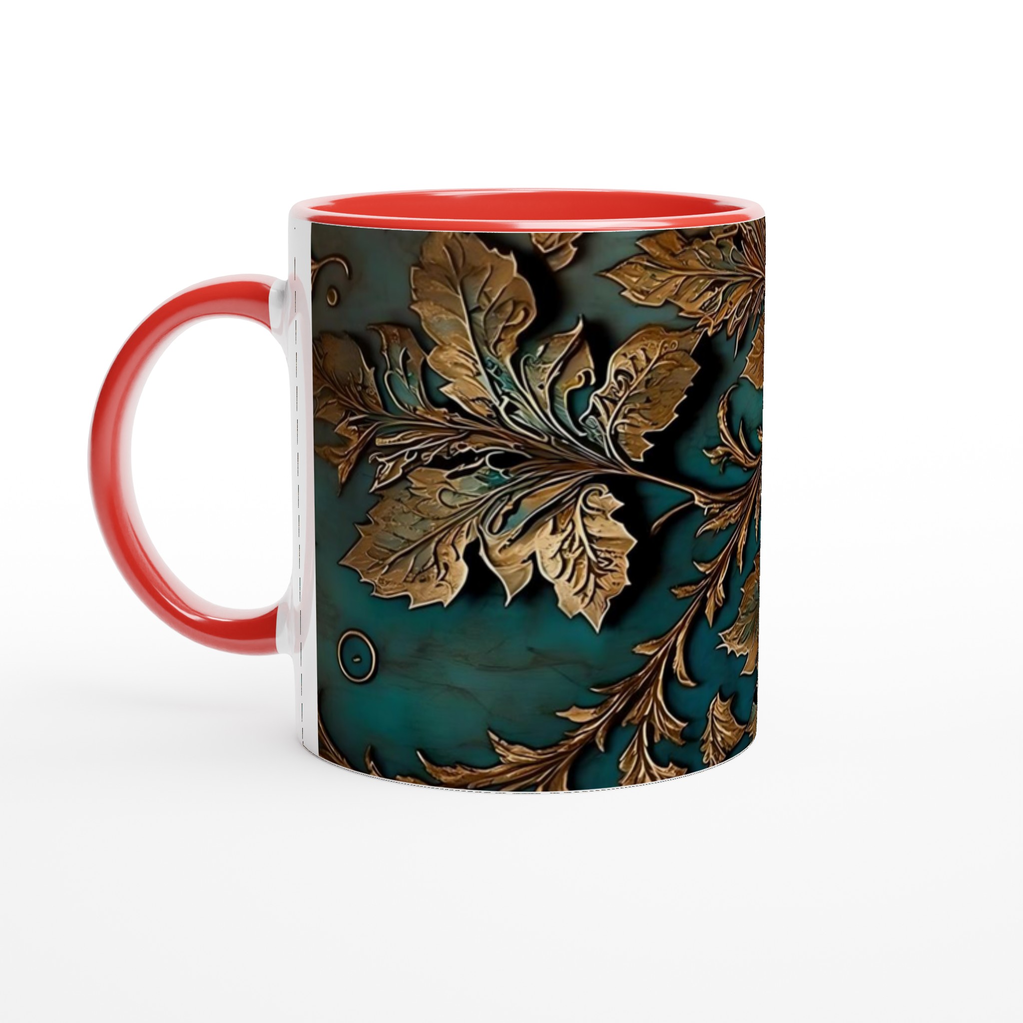 Vit 11oz Keramisk Mugg med Eleganta Gyllene Blad – Välj Din Favoritfärg 5 b6f9f9c1-868a-4893-89d9-5186f2e0bf66