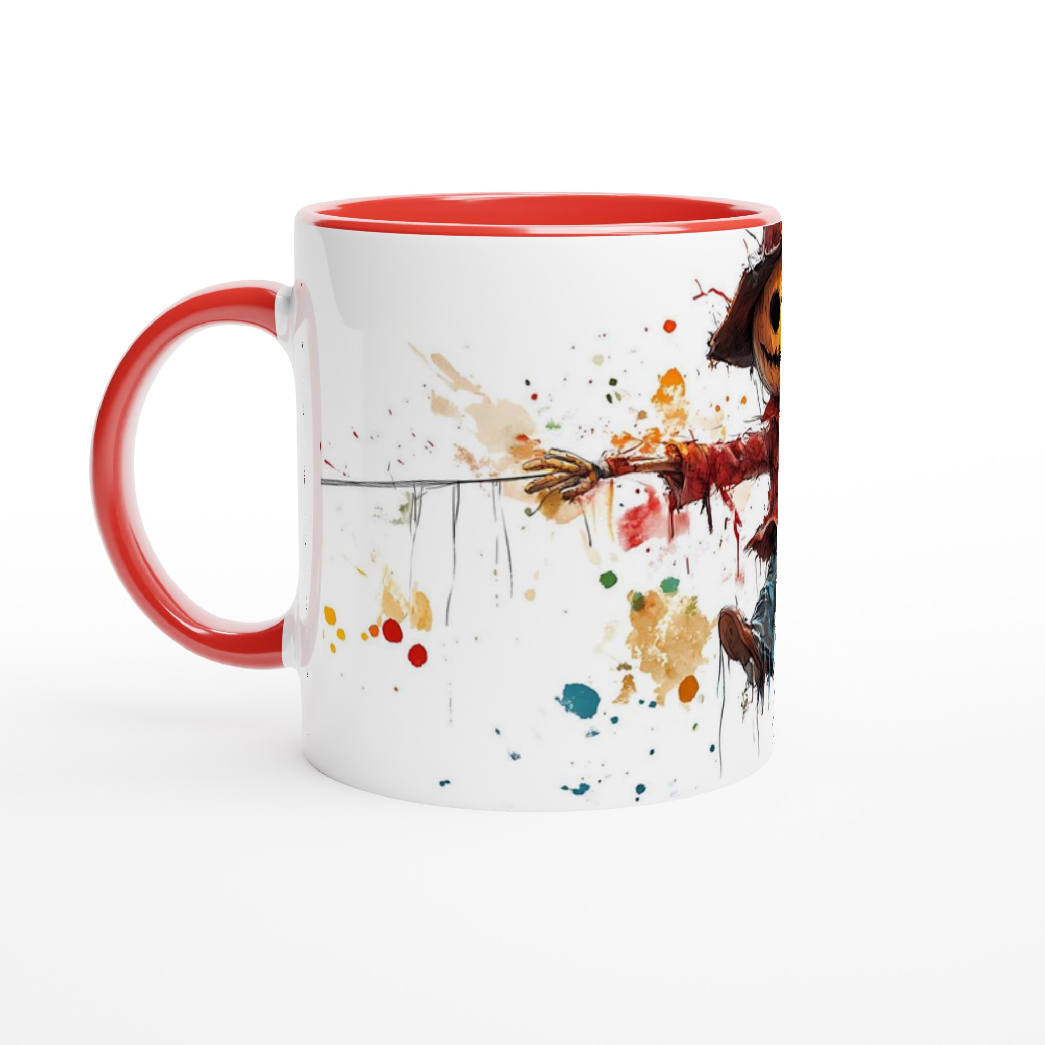Skrämmande Glad Fågelskrämma Keramisk Mugg – Konstnärlig Akvarell Halloween Mugg i Flera Färger 5 b710ddcf-ca7c-4e66-889d-e318302fe270