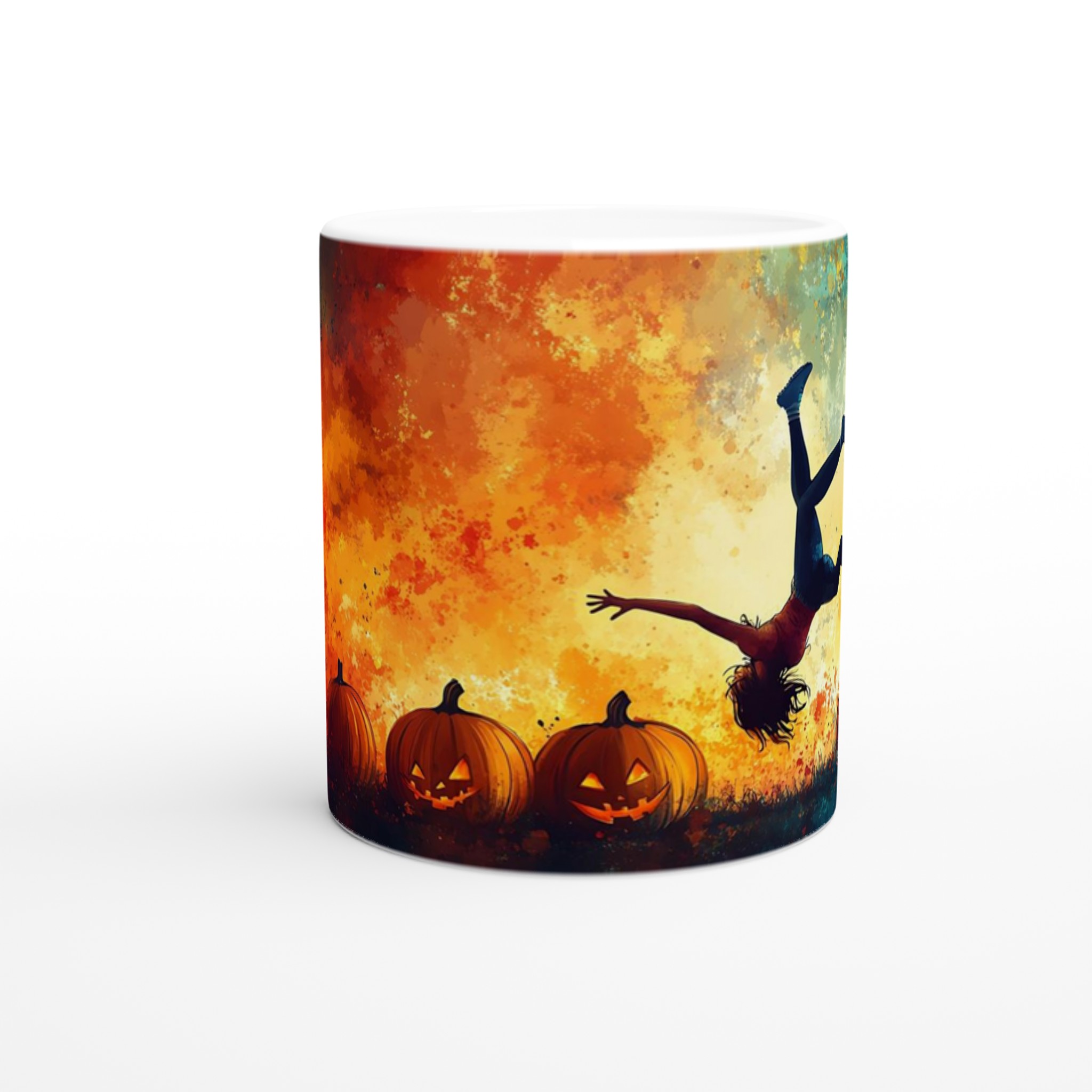Magisk Halloween-Mugg - Dansande Silhuett & Pumpalyktor i Akvarell – Välj bland 7 Färger! 8 b75bd8d0-8708-47c9-8021-b5fece19d087