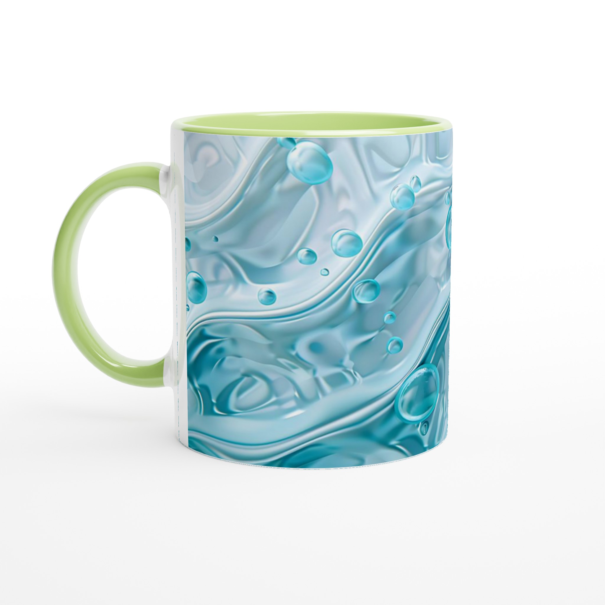 Ocean Breeze 11oz Keramisk Mugg – Dröm Dig Bort med Lugnande Vågformad Design & Aqua Bubblor 7 b76c9fe8-55fb-4072-aaf6-74fdf1f71ef5