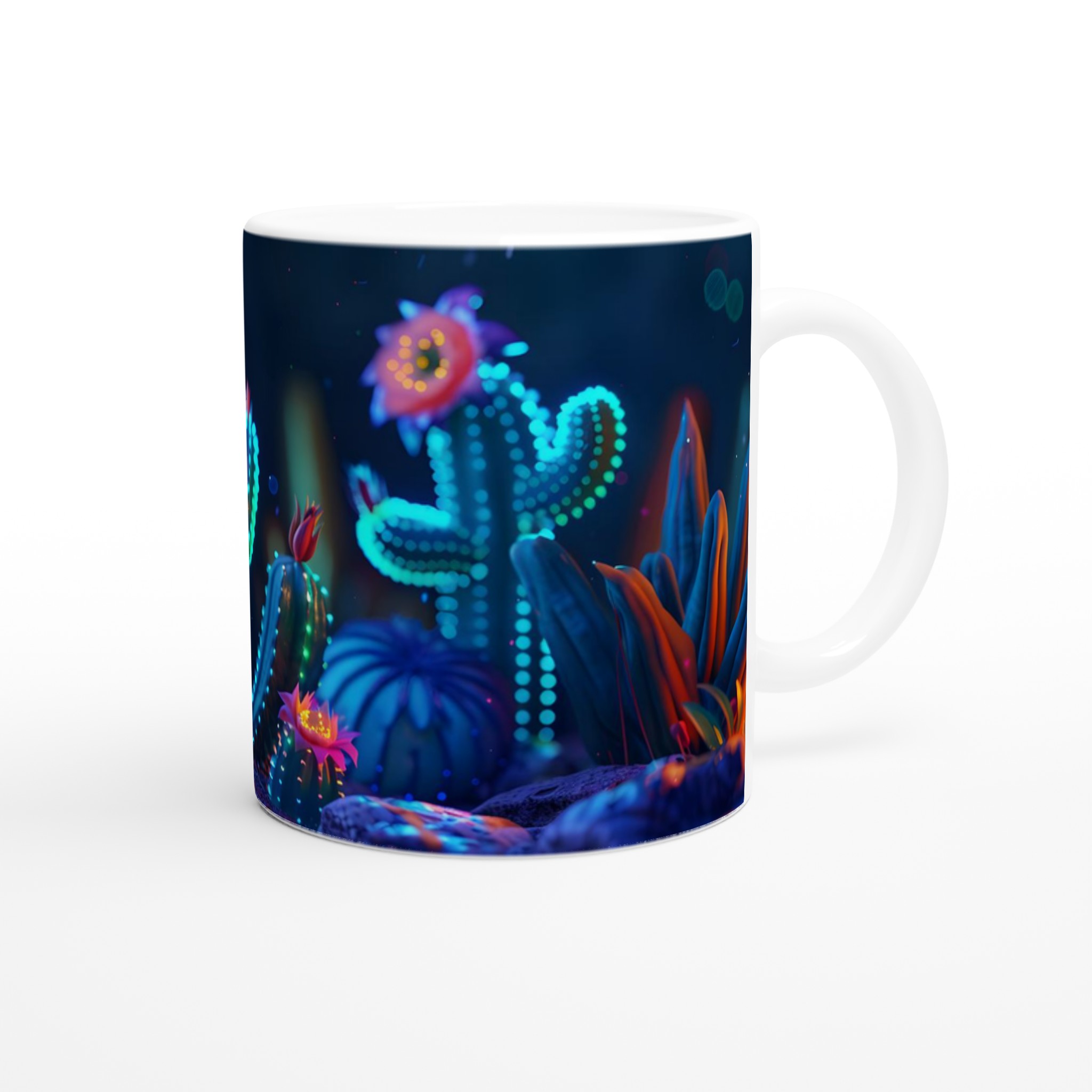 Neon Cactus Dröm Mugg – 11oz Keramisk Kaffekopp med Levande UV-Blommande Kaktusmotiv i Valfri Färg 9 b793b02e-0f83-47d0-bef7-8969133bd617