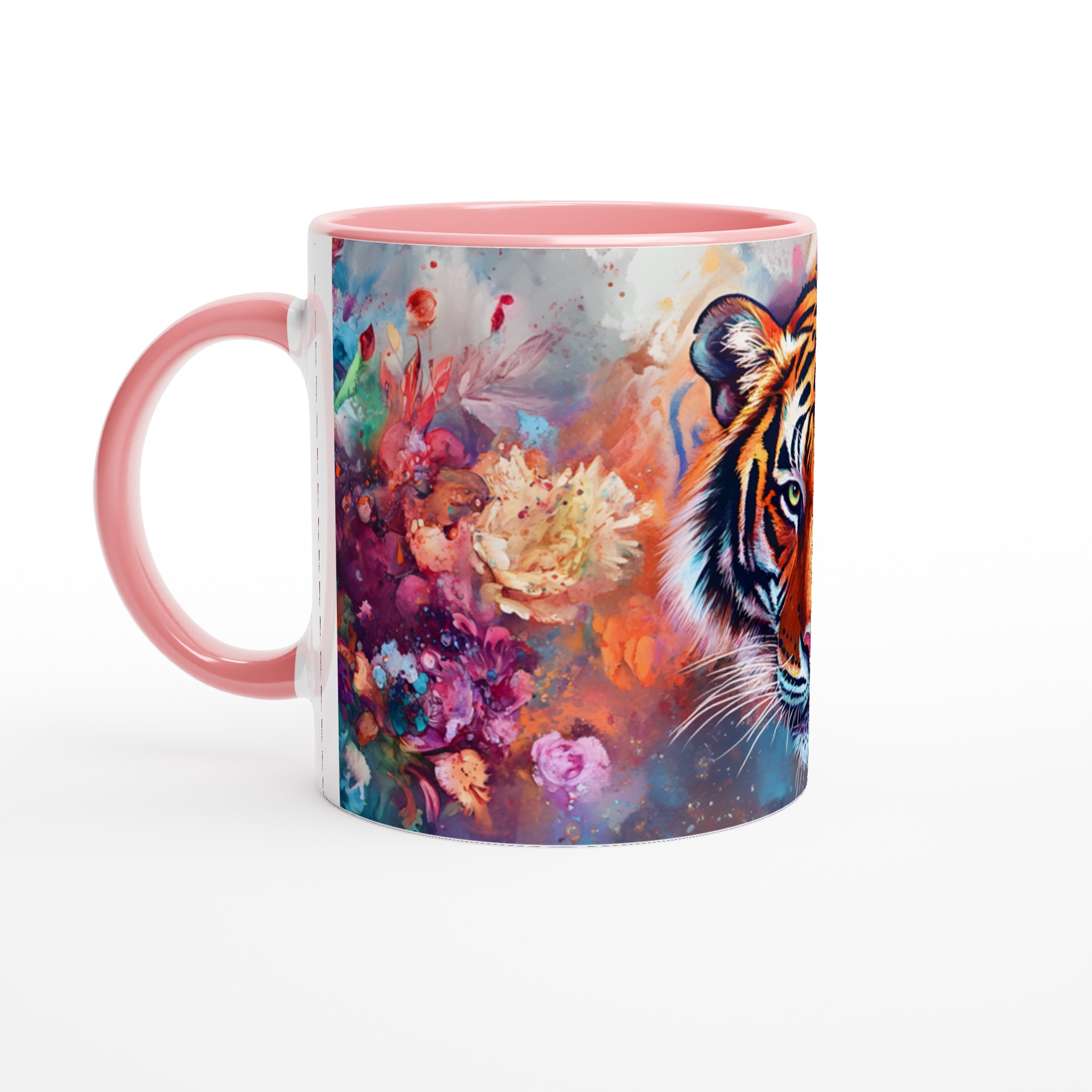 Abstrakt Tigermugg - 11oz Keramisk Kaffekopp med Färgstarkt Vattenfärgstryck, Välj Din Favoritfärg! 6 b7a272ed-3e1f-4dce-a543-cec1e880cf17