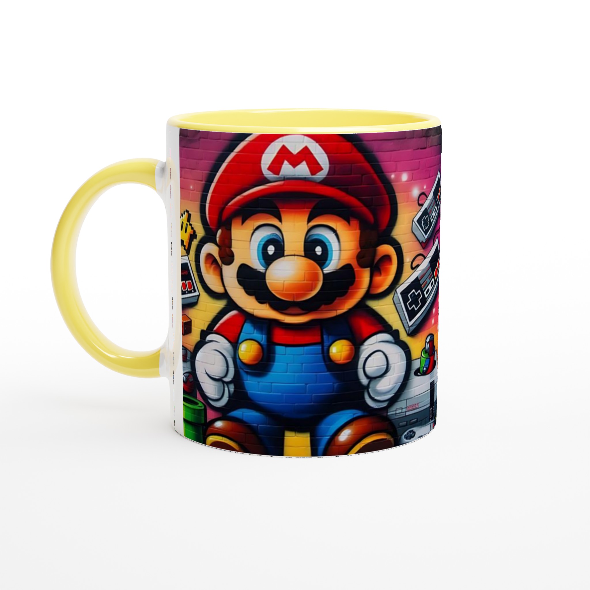 Vit 11oz keramisk mugg med retro gaming-motiv i livfulla färger – välj din favoritfärg 3 b7e0ccc4-6f96-4a38-92f4-f519c4bad0fd