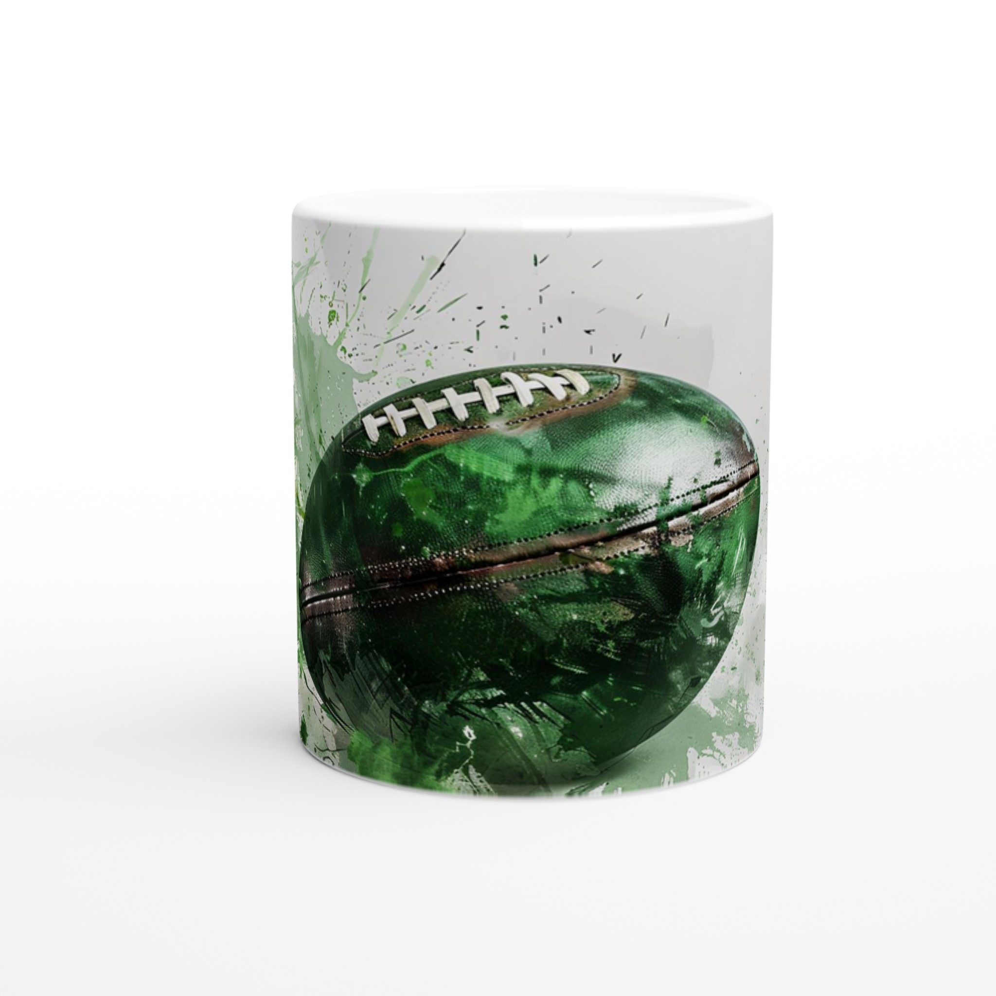 Grön Splash Amerikansk Fotboll – 11oz Keramikmugg i Valfri Färg 8 b843b9f3-ac5c-46f1-af3c-7328b4ec9180