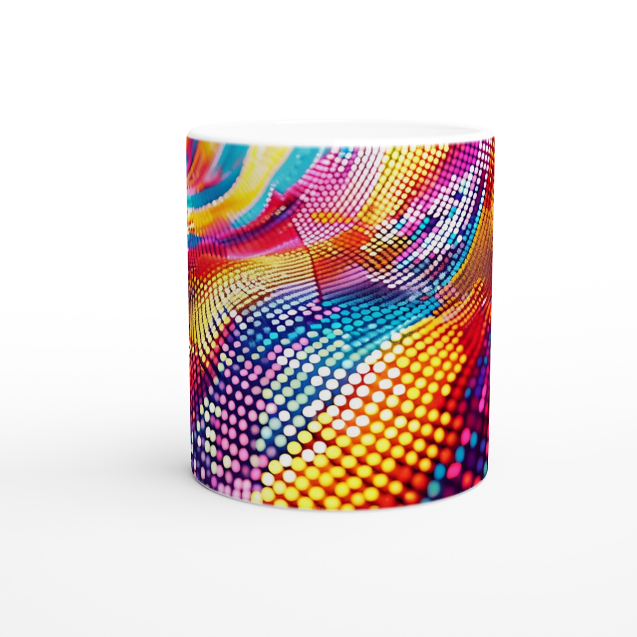 Vit 11oz keramisk mugg med färgstark abstrakt design i sju levande nyanser 9 b84d06a0-16bb-4933-89e8-898853193b3a