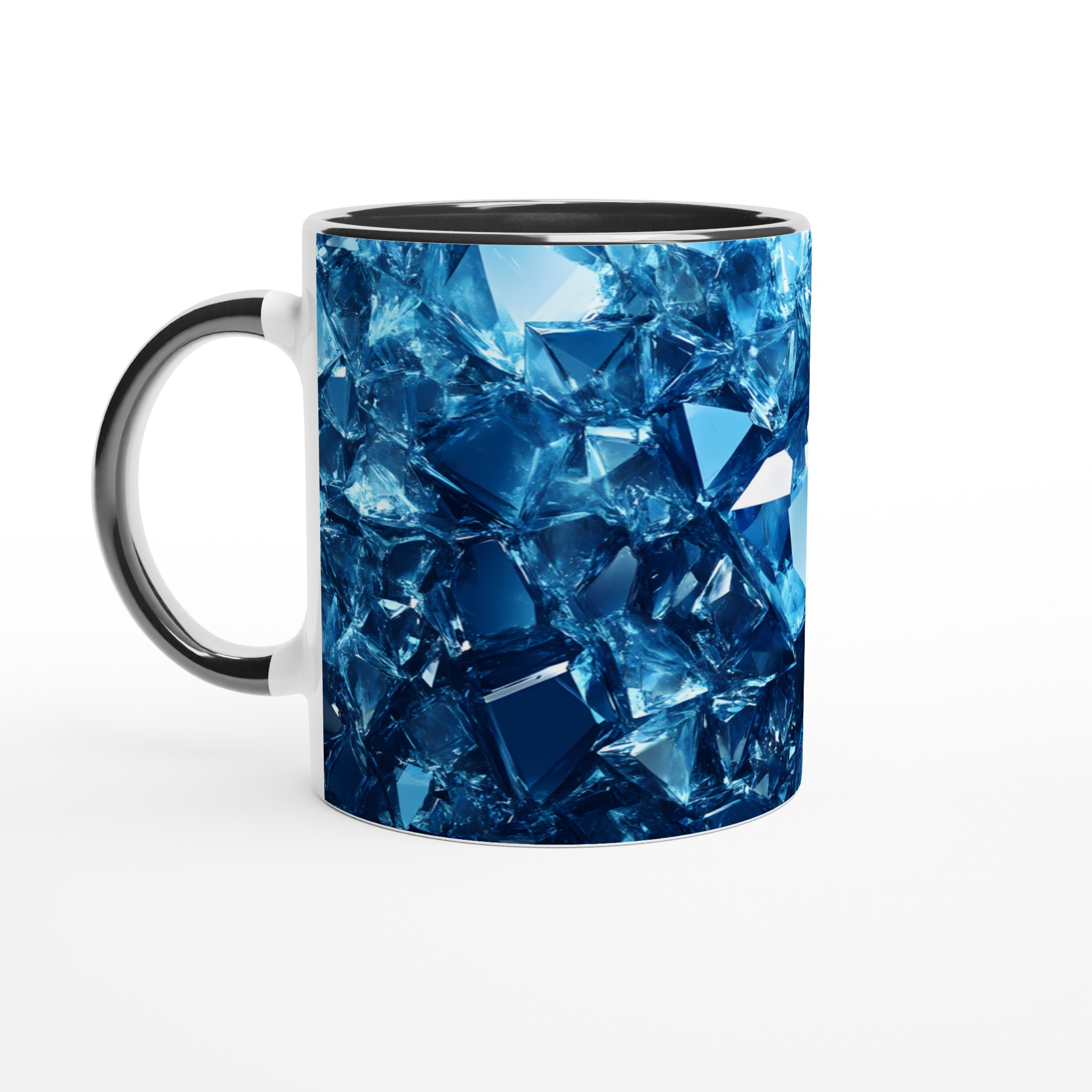 Glänsande Blå Iskristaller Keramisk Mugg – 11 oz Vit Mugg för En Kylig Dryckesupplevelse 4 b85cd452-5caa-4852-82ed-0108f4300ddf