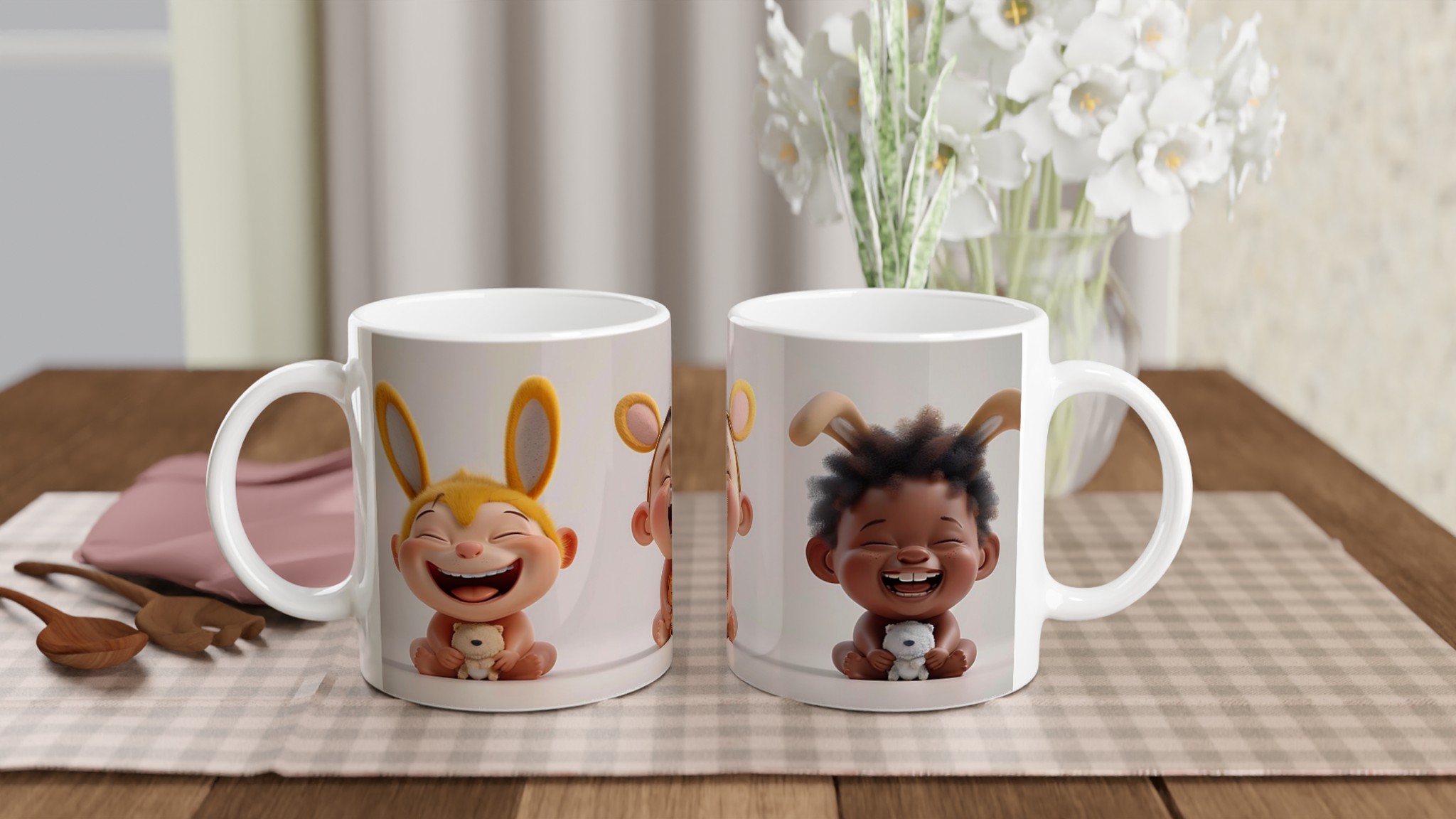 Skrattande Baby Bunny Mugg – Charmig Keramikmugg för Glädjefyllda Stunder, Finns i Sju Lekfulla Färger 10 b88b9943-79c6-4423-8d40-95a7b3a0ceb7