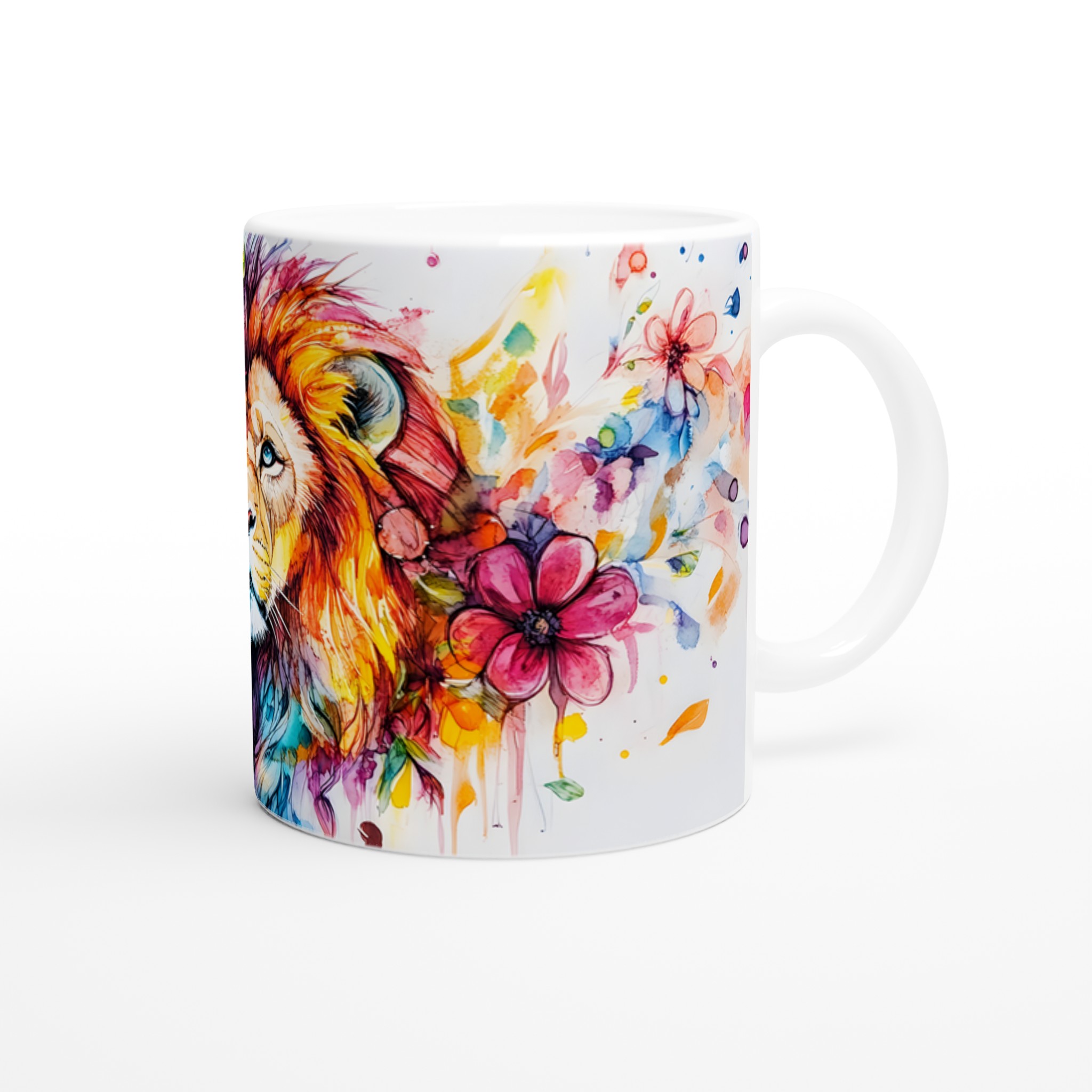 Färgsprakande Lejon Akvarell Mugg – Uttrycksfull 11oz Keramikmugg i ditt Val av Sju Livfulla Färger 9 b891a4df-d3fa-4bea-8a73-47688d6d232d