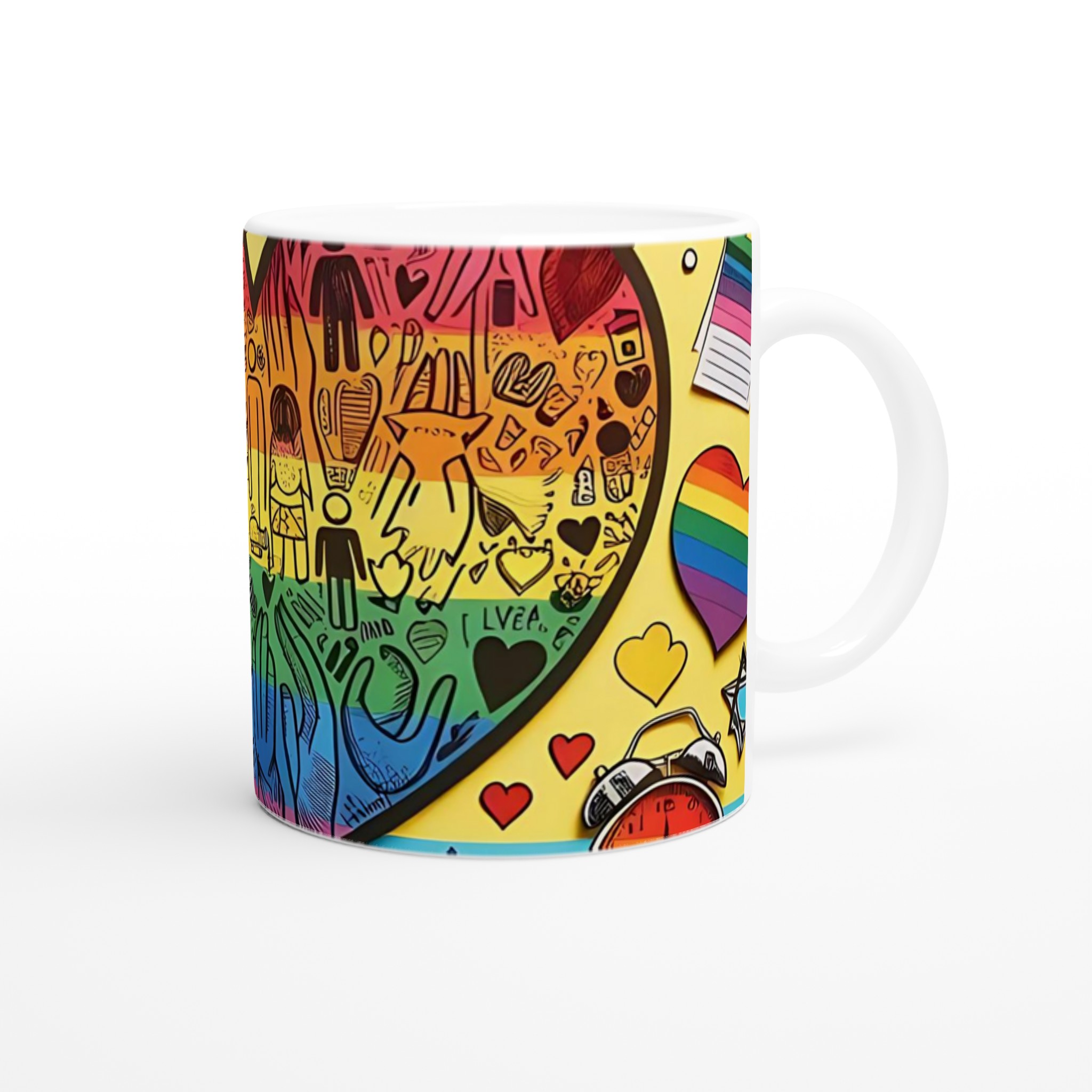 Färgstark 11oz keramisk mugg med regnbågshjärta – välj din favoritfärg för kissar som älskar kärlek 9 b8a3bb51-686f-4c79-bab9-03068ab705b5