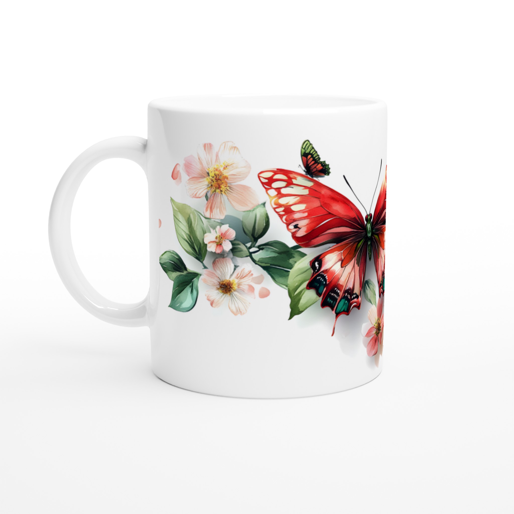 Fjärilsdrömmar: Färgstark 11oz Keramisk Mugg med Blommor & Fjärilar – Välj din Favoritfärg! 1 b8c072a8-4b55-48a2-acce-08964fbf1fd8