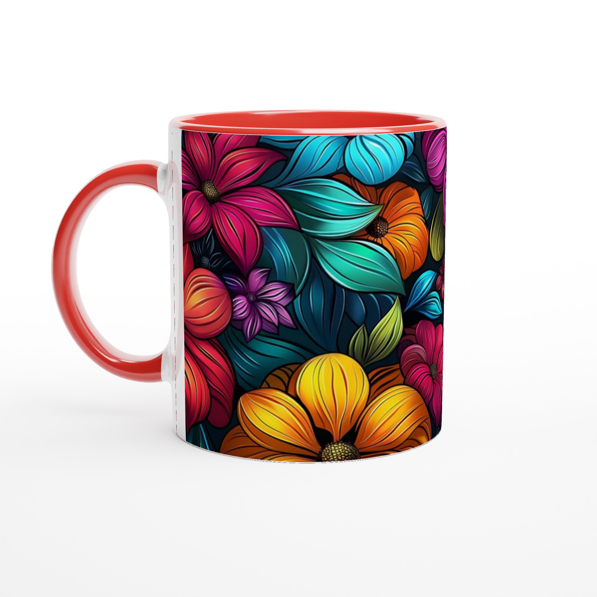 Tropisk Blomster Mugg - Livfull Keramisk Kaffemugg med Färgstark Design, 11oz 5 b8d08abb-0259-4e63-a0fc-b574462e6d7a