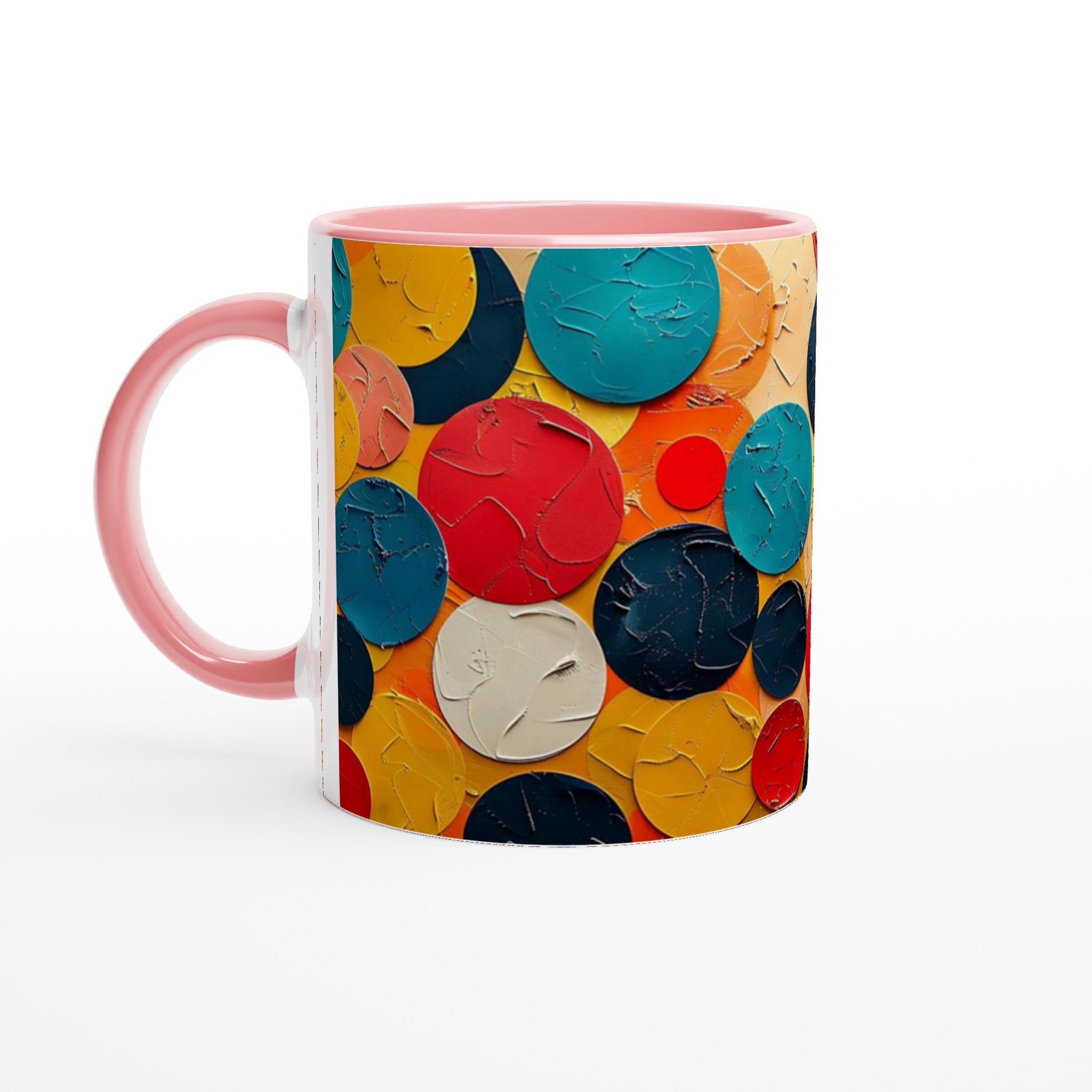 Abstrakt Pop Art Keramikmugg - 11oz, Levande Cirklar 6 b8ed9149-30ed-4634-a416-6f526b025ee7