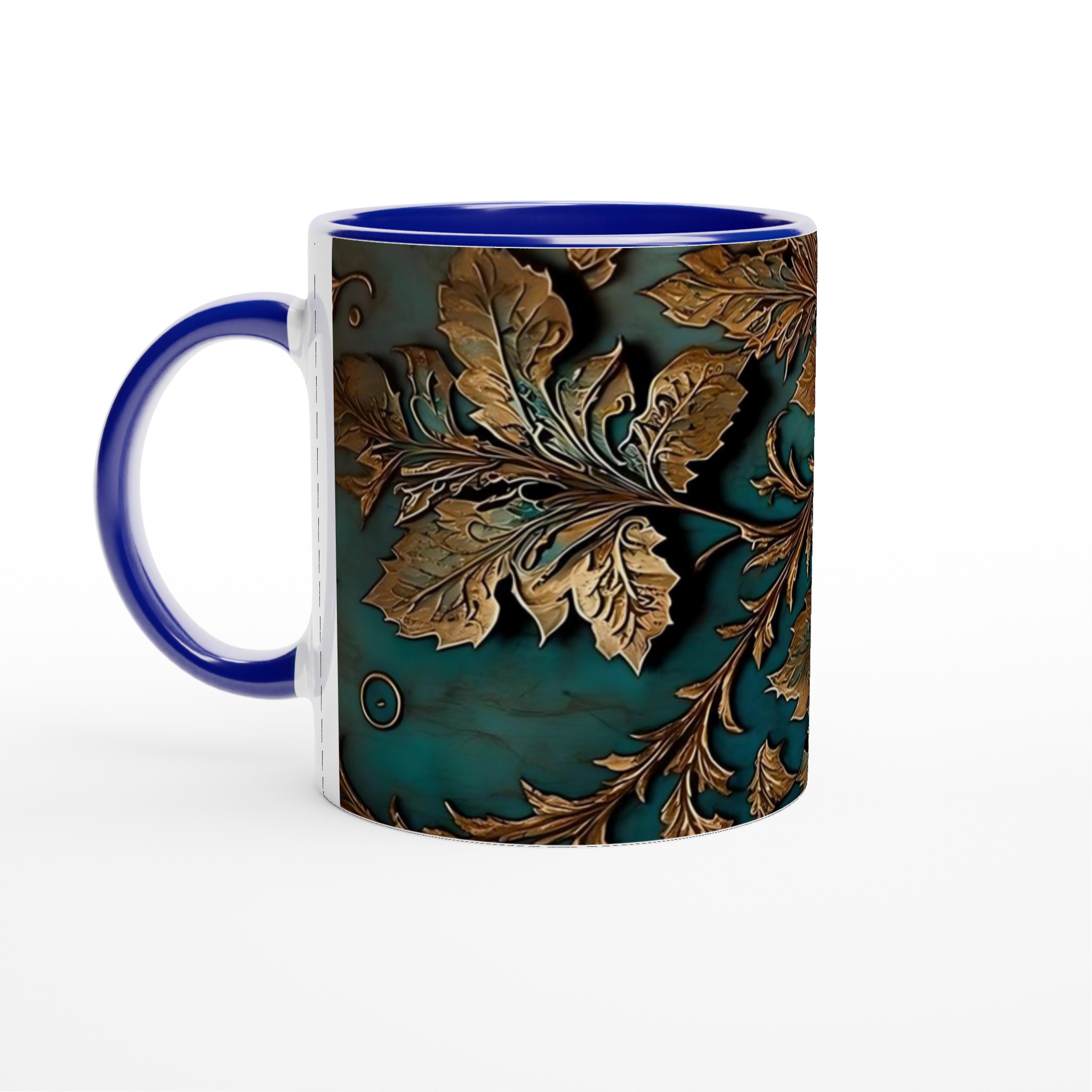 Vit 11oz Keramisk Mugg med Eleganta Gyllene Blad – Välj Din Favoritfärg 2 b8f5c614-6ea8-4093-bc44-96511bfc6bee