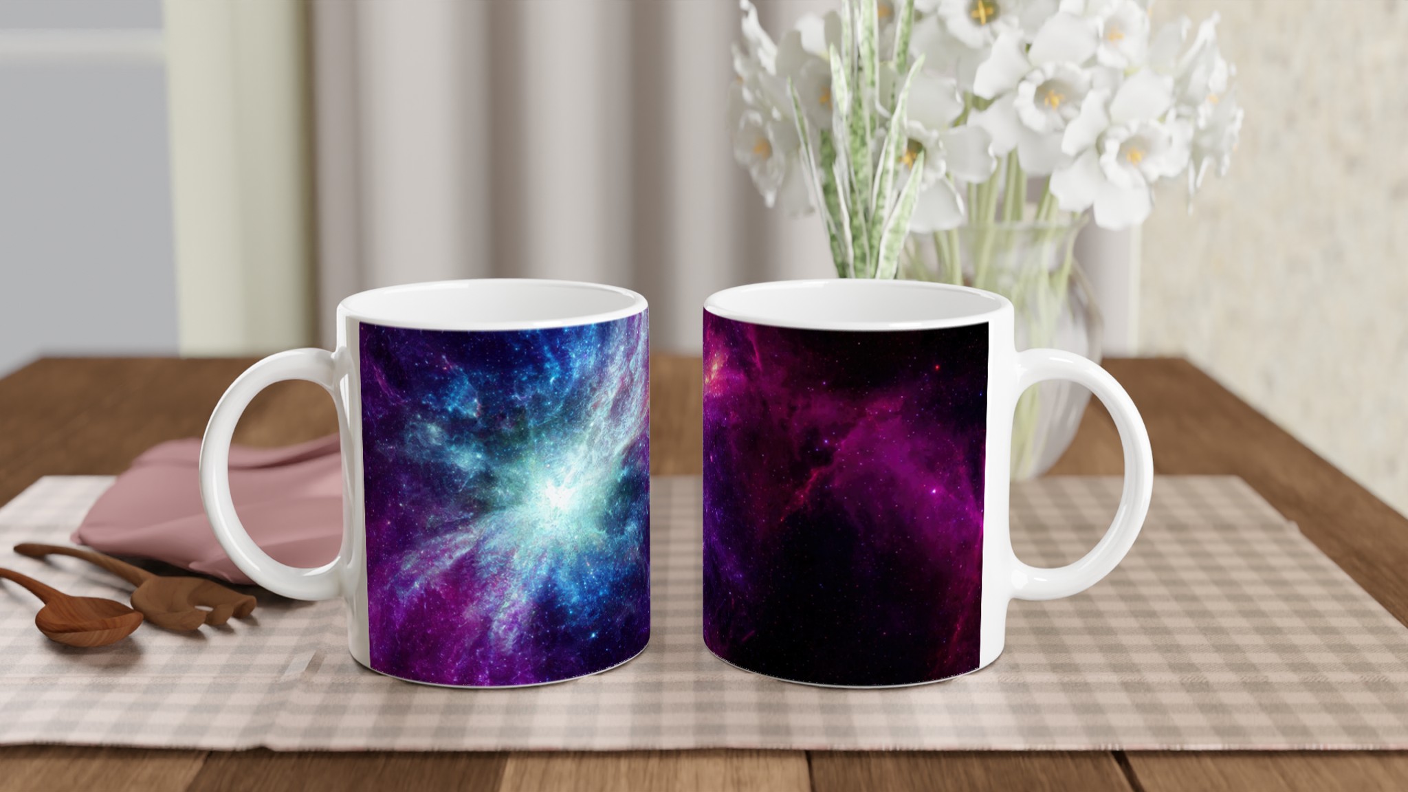 Vit 11oz keramisk mugg med galaxinspirerat motiv i flera fängslande färger 11 b9160c83-71b7-4e75-8431-c37b0f8f6270