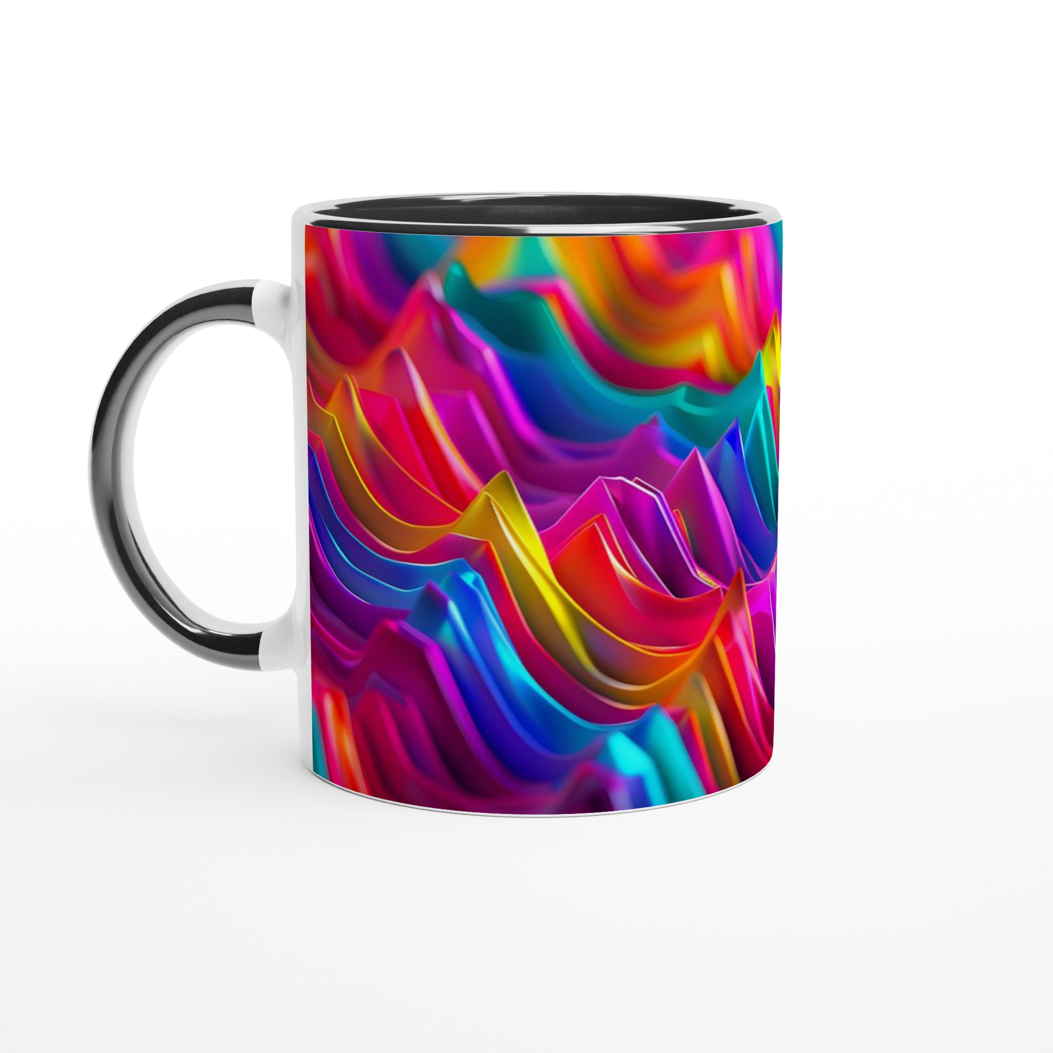 Abstrakt Färgvåg 11oz Keramisk Mugg – Konstnärlig Kaffemugg i Ditt Val av Levande Kulörer 4 b91cae01-e4e7-431c-a1e4-dc4d96709fce