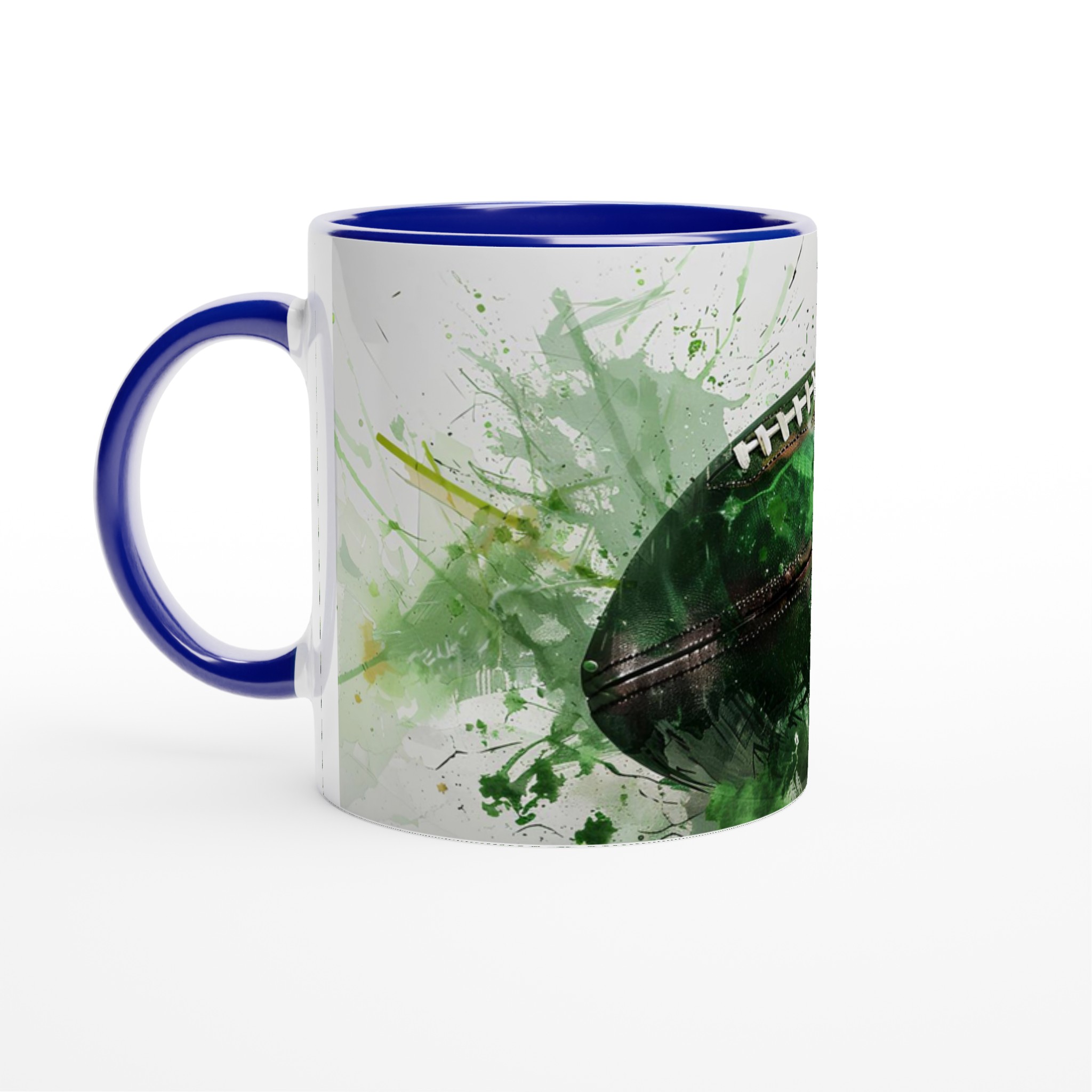 Grön Splash Amerikansk Fotboll – 11oz Keramikmugg i Valfri Färg 2 b92b9016-b051-4ab3-87f1-3c29f4015f9f