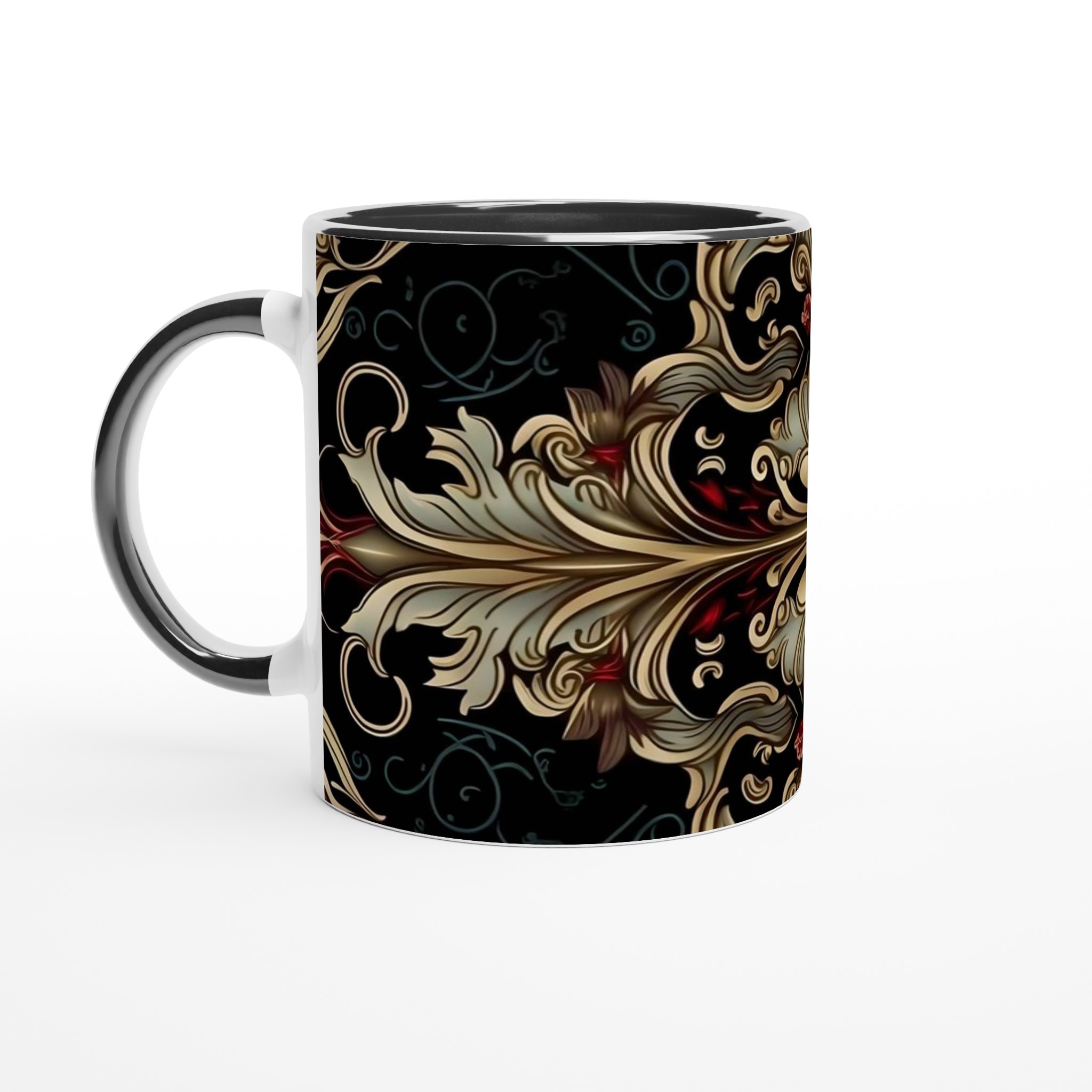 Elegant Baroque-Inspired 11oz Ceramic Mug in Your Choice of Seven Stunning Colors 4 b97735f3-281d-4ed9-b041-61e3ac64ae69