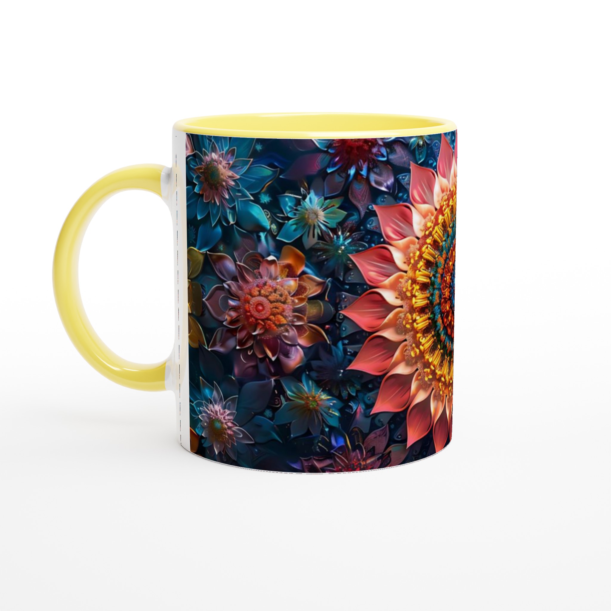 Kosmisk Blomsterglädje Keramikmugg - 11oz Mandala-Inspirerad Kaffekopp i Valfri Färg 3 b9cb7038-38b5-437f-860c-d320bf2d24db