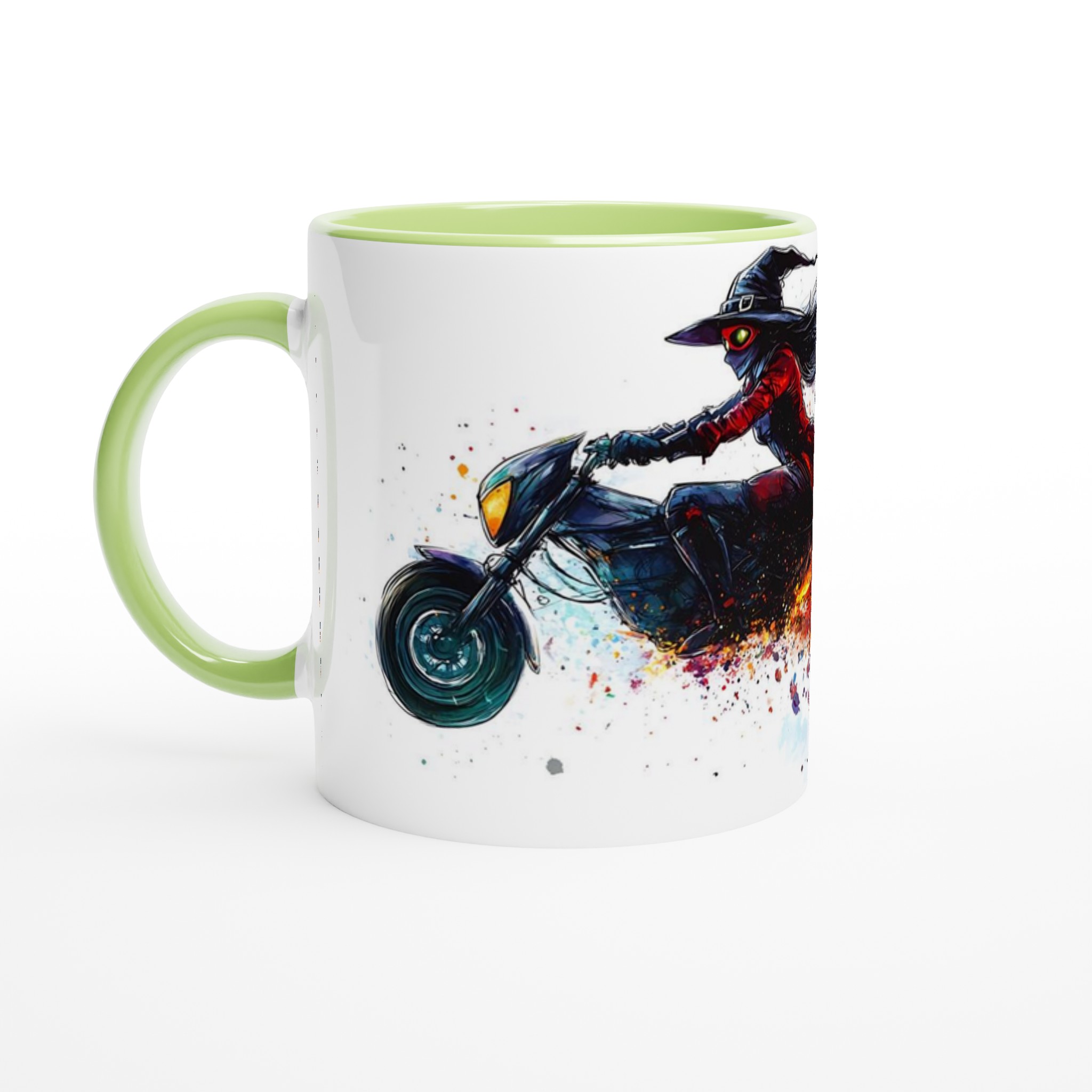 Witch on Fire Motorcycle 11oz Keramisk Mugg – Unikt Motiv i Ditt Val av Färg 7 b9f3b768-791d-4ad1-8c44-0b2839adfe13
