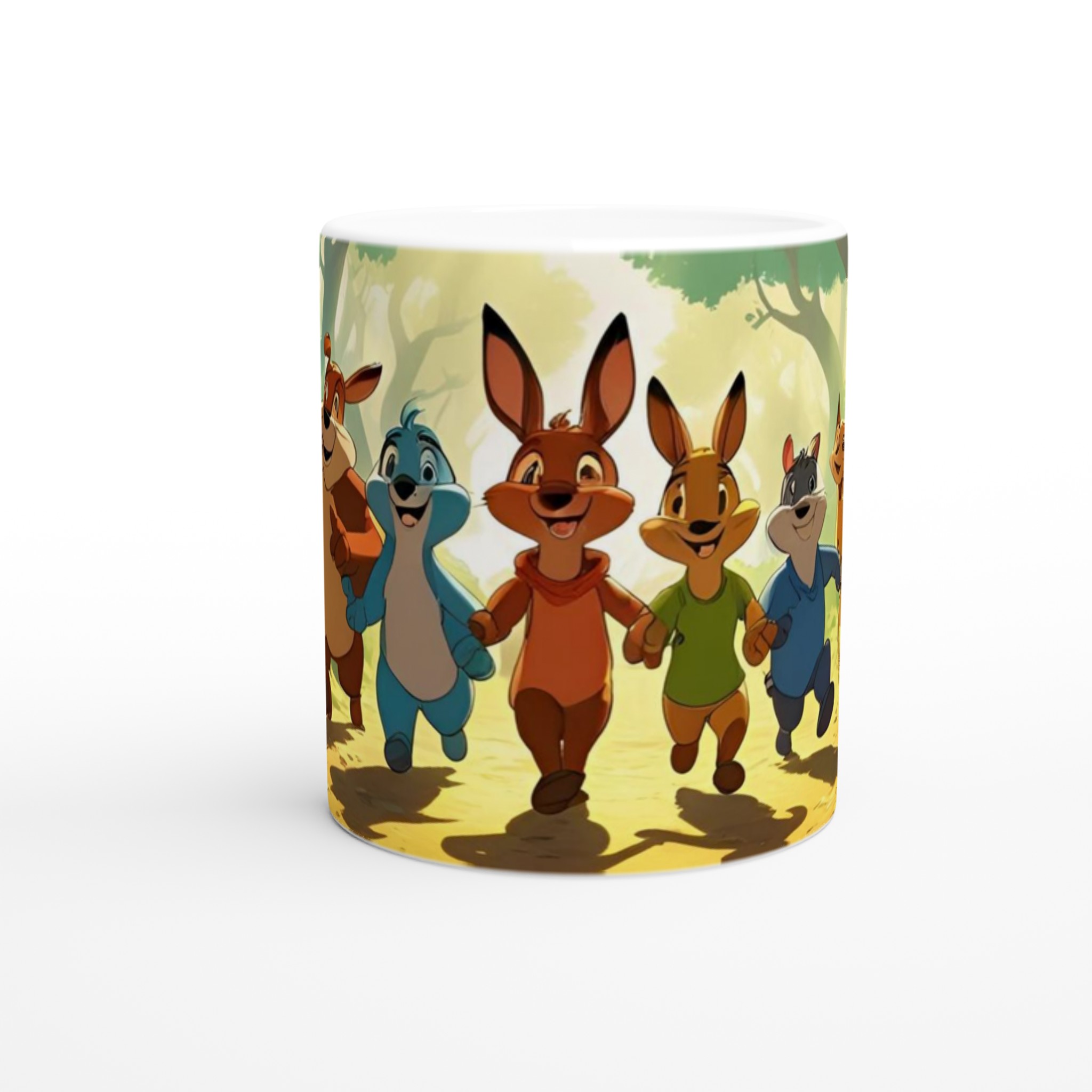 Vit 11oz keramisk mugg med färgstarkt tecknat djurmotiv – välj bland 7 livfulla färger 8 ba235739-d477-402d-aac8-b15714893c19