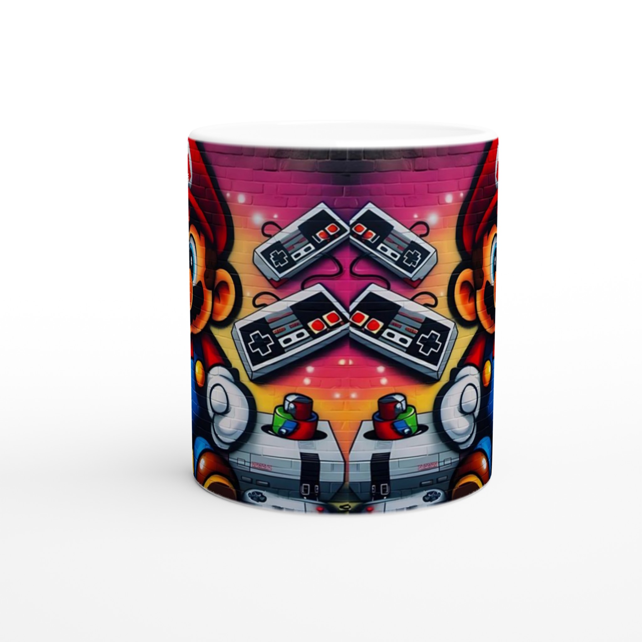 Vit 11oz keramisk mugg med retro gaming-motiv i livfulla färger – välj din favoritfärg 8 ba2bc91b-1336-4ccc-b049-8e22bfae46dd