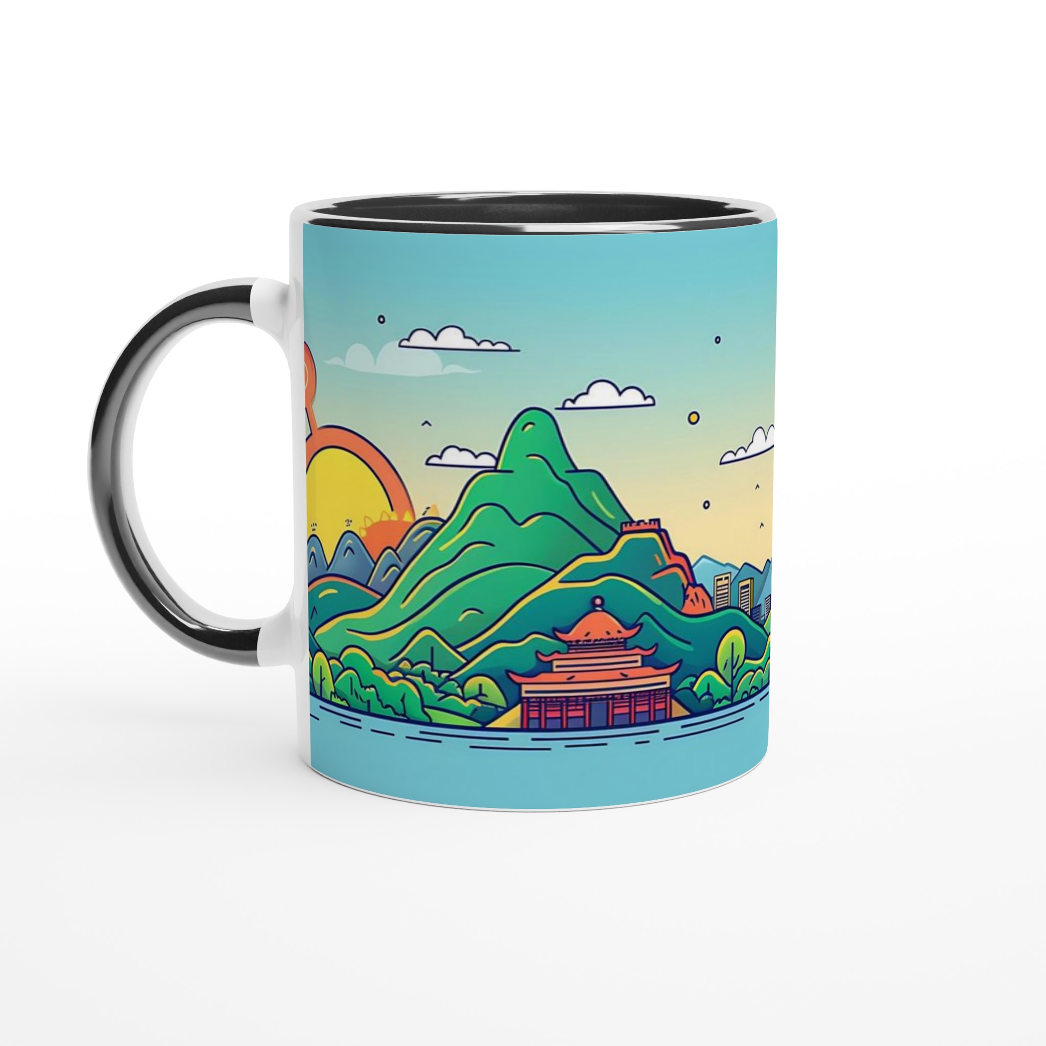 Taiwanesisk Stadsbild Keramikmugg – Livlig Tecknad Design, Perfekt för Kaffeälskare i Valfri Färg! 4 ba74391d-0743-44a9-86ec-2f3f3dc45c20