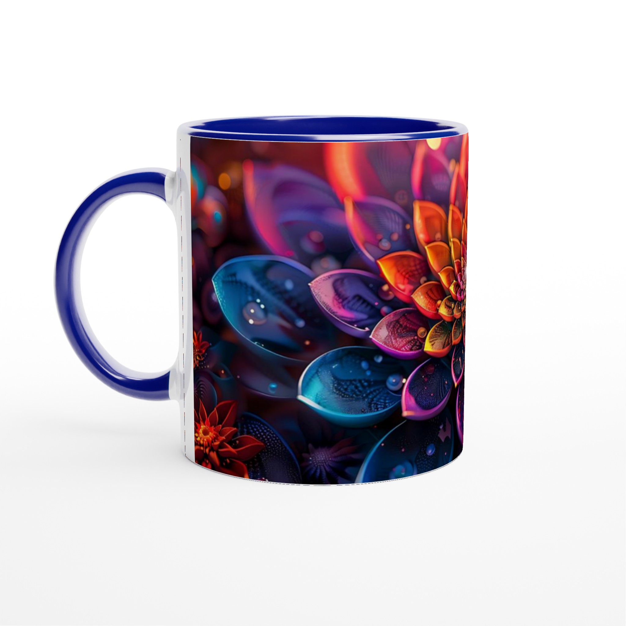 Kosmisk Lotusblomma 11oz Keramisk Mugg – Konstnärligt Tryck för En Färgsprakande Kaffestund 2 ba76cf14-a5d5-44bd-8189-5e52d731e340