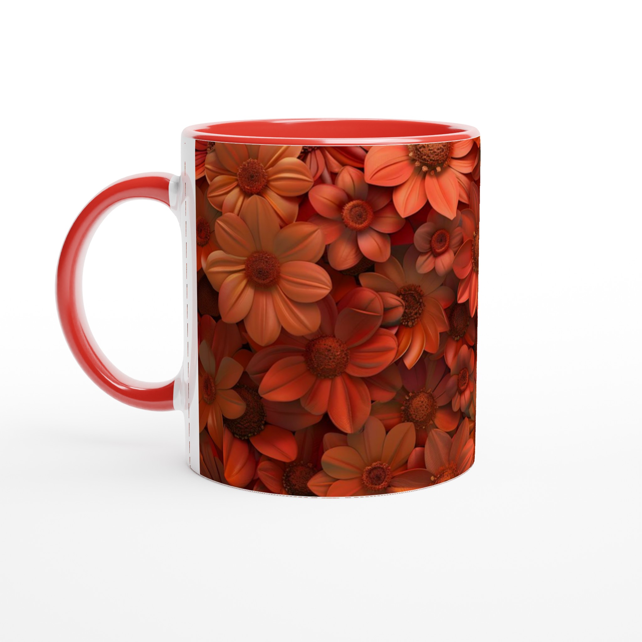 Blomstrande Röda & Orangea Blommor – Premium 11oz Keramikmugg för kaffe, te och design som sticker ut 5 bab42294-c7ad-4d46-a1ef-cf9f73af65e1