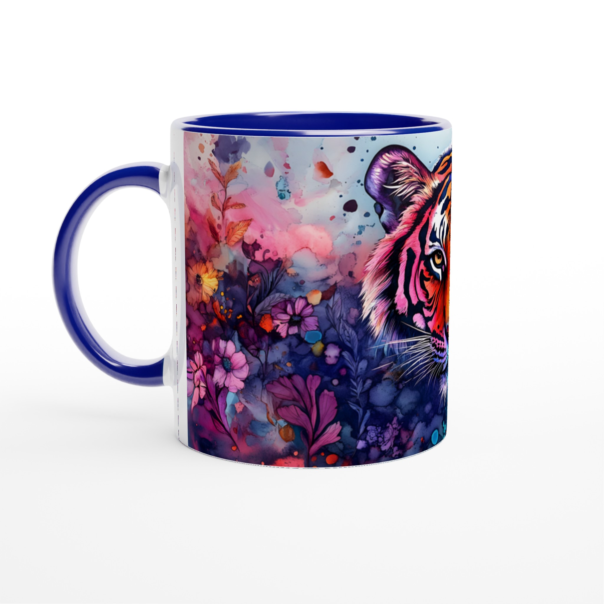 Abstrakt Akvarell Tiger Mugg – Vibrerande Konst på 11oz Keramik, Välj Din Favoritfärg! 2 babd7954-e20f-4f27-bba9-b969b0c34ead