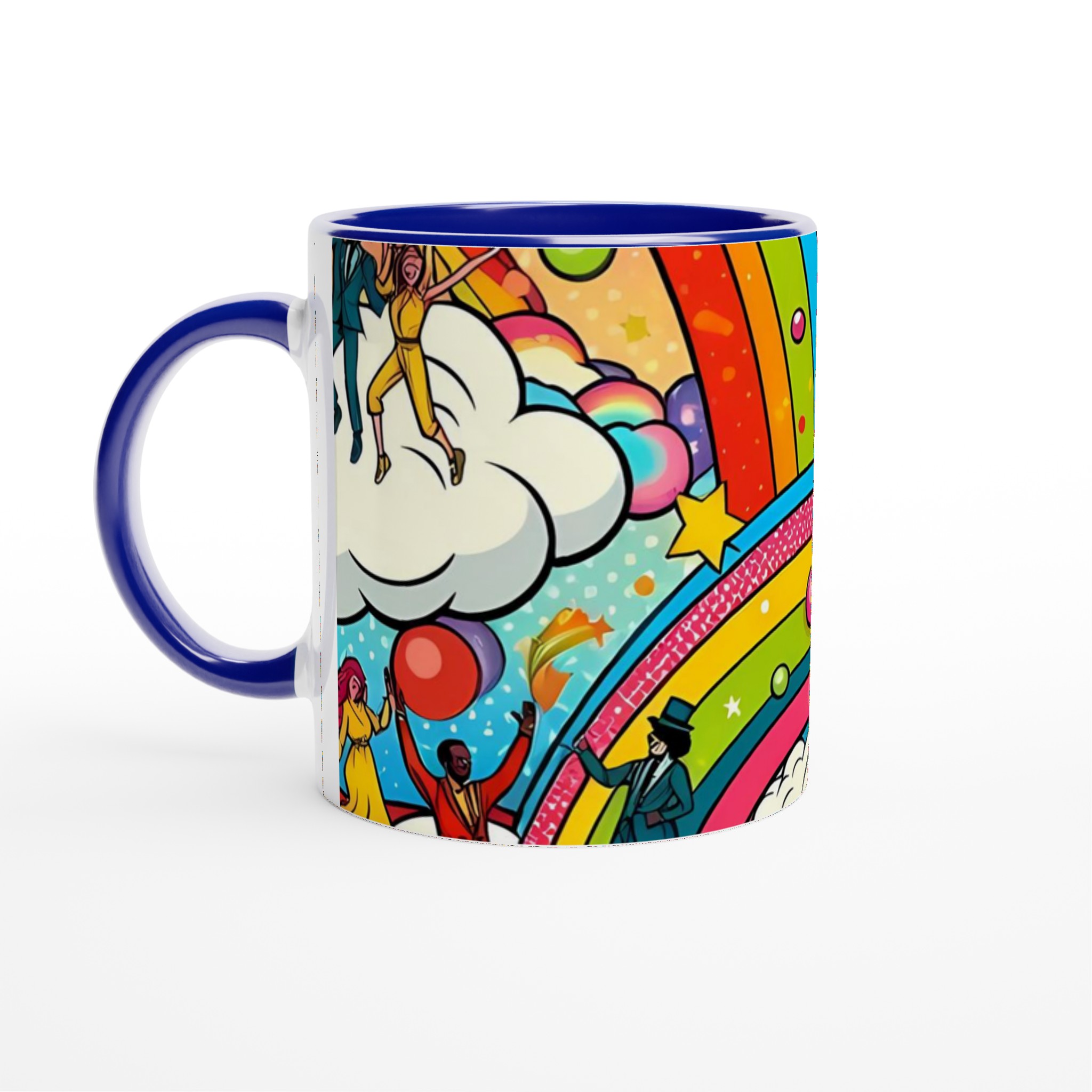Färgstark 11oz keramisk mugg med lekfulla regnbågs- och dansmotiv i flera keramiska färger 2 bae7c06b-c2c1-4b0a-b40a-00ac4b130851