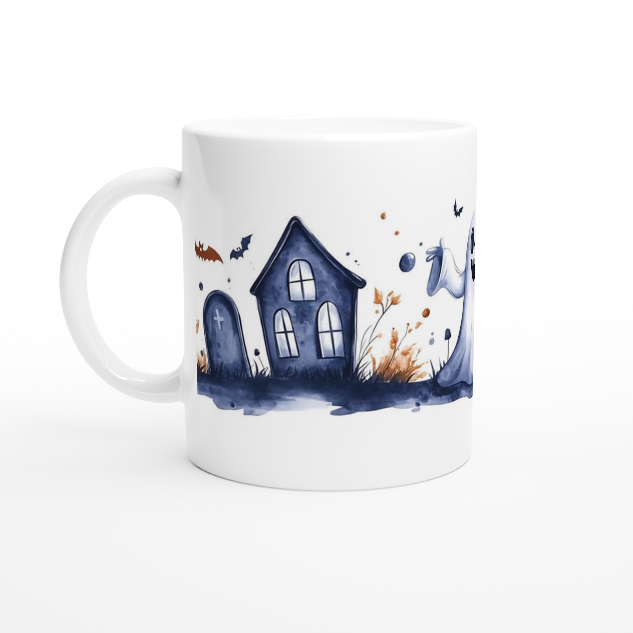 Spooky Watercolor Halloween Mugg - Busiga Spöken & Kyrkogård i Vattenfärg | Välj din favoritfärg! 1 baedc5e1-2a32-4905-bee8-a7fbf09728f4