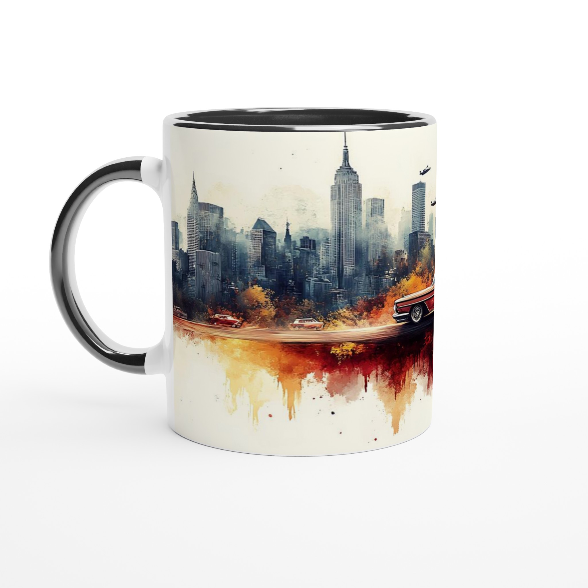 Retro Cityscape Drömmugg – 11 oz Keramisk Kaffemugg i ditt val av färg 4 bb18caa6-80ef-452b-9f41-342e75c57795