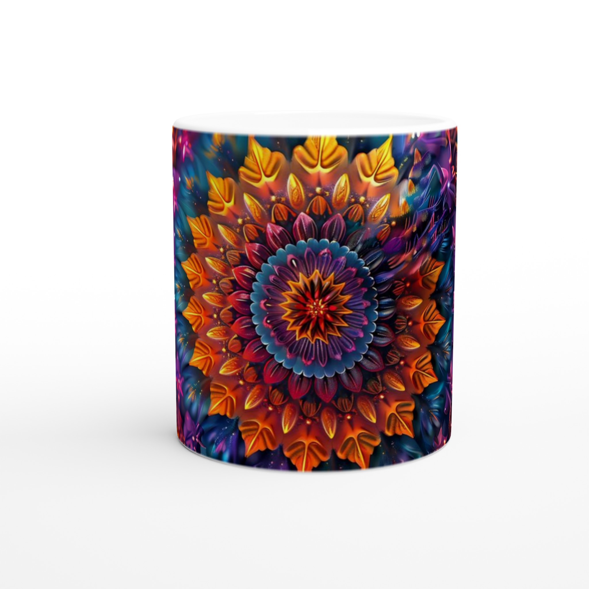 Mångfärgad Mandala Keramikmugg - 11oz Konstnärlig Kaffekopp i ditt val av sju livfulla färger 8 bb19a607-d405-4a8e-bac8-5b021dc7aaf5