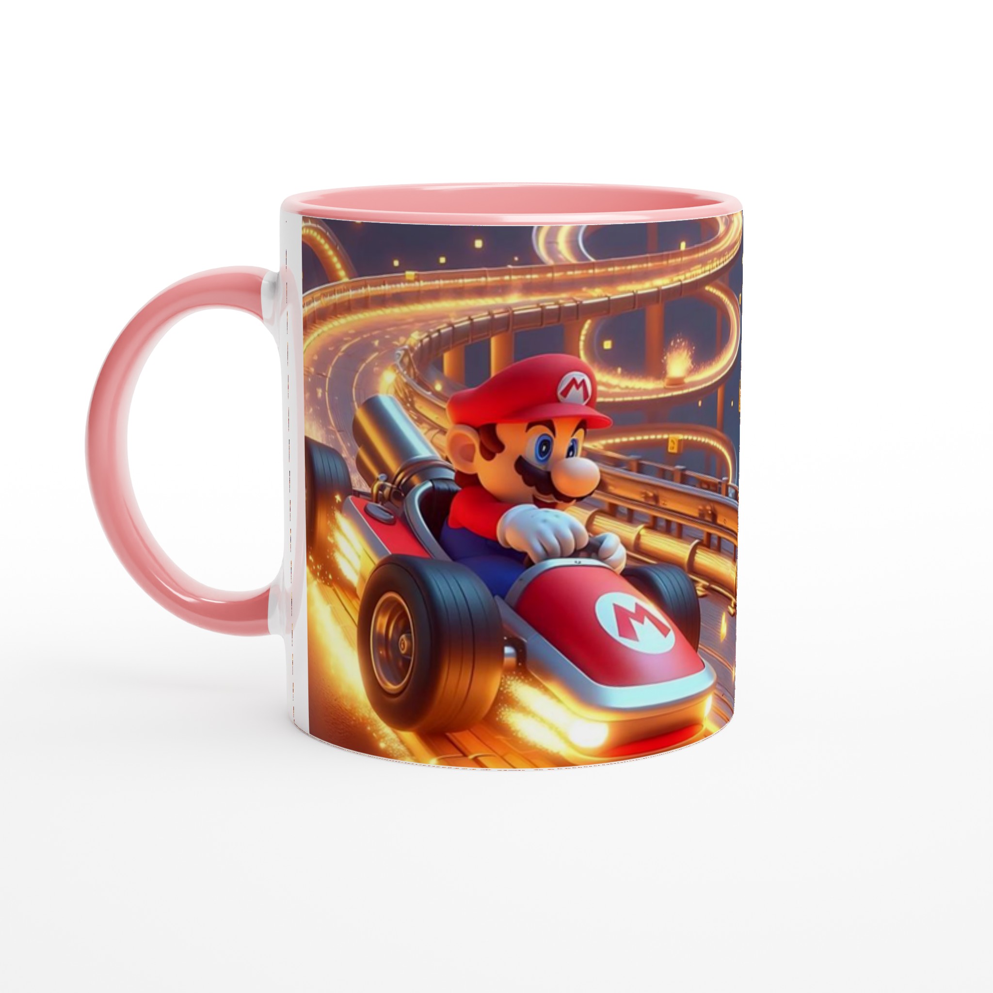 Vit 11oz keramisk mugg med dynamiskt racerbilsdesign i ditt val av sju färgstarka nyanser 6 bb3bfe91-12cf-4684-867a-7f39c16dbdb6