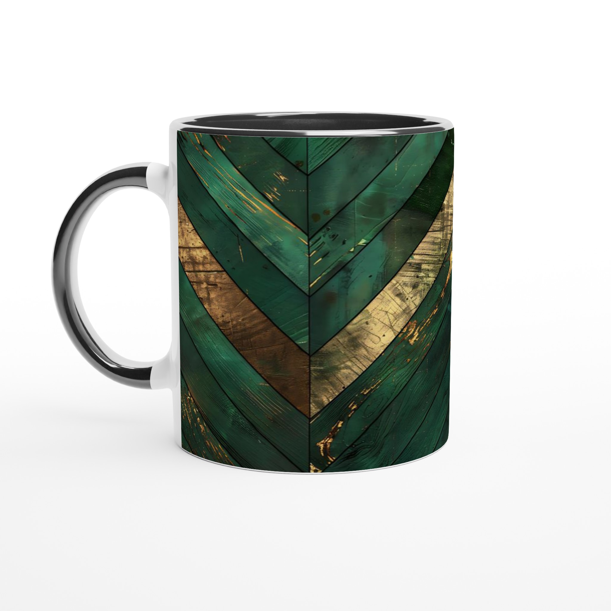 Vit 11oz keramisk mugg med elegant grön och guld design – välj bland sju färgstarka keramisktoner 4 bb3e00e8-b4b5-4002-a182-f3940d4e038d