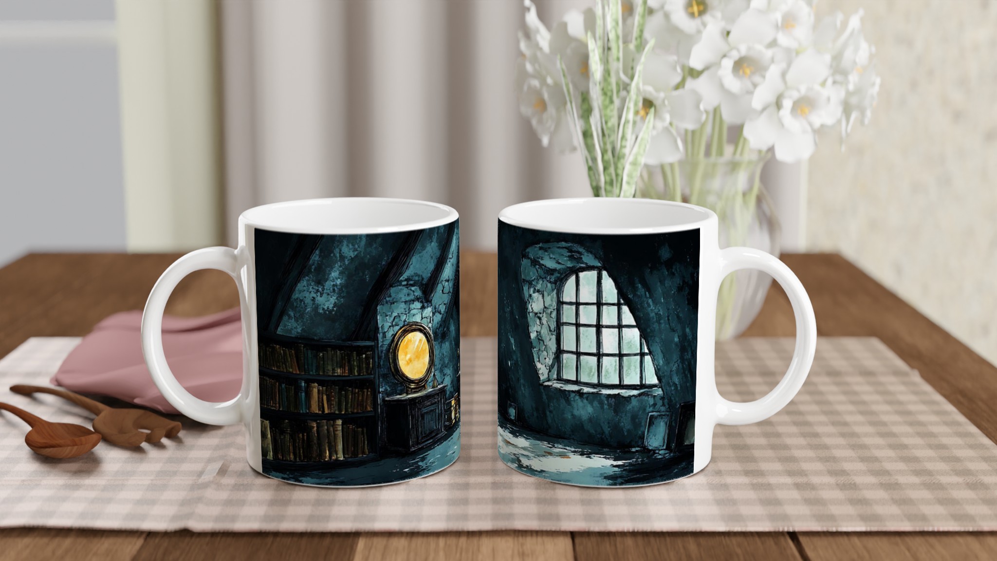 Mystisk Gotisk Vindsrum Mugg - 11oz Keramikmugg i ditt val av 7 färger 10 bb413cff-c97a-40dc-b46d-13532a3f191d