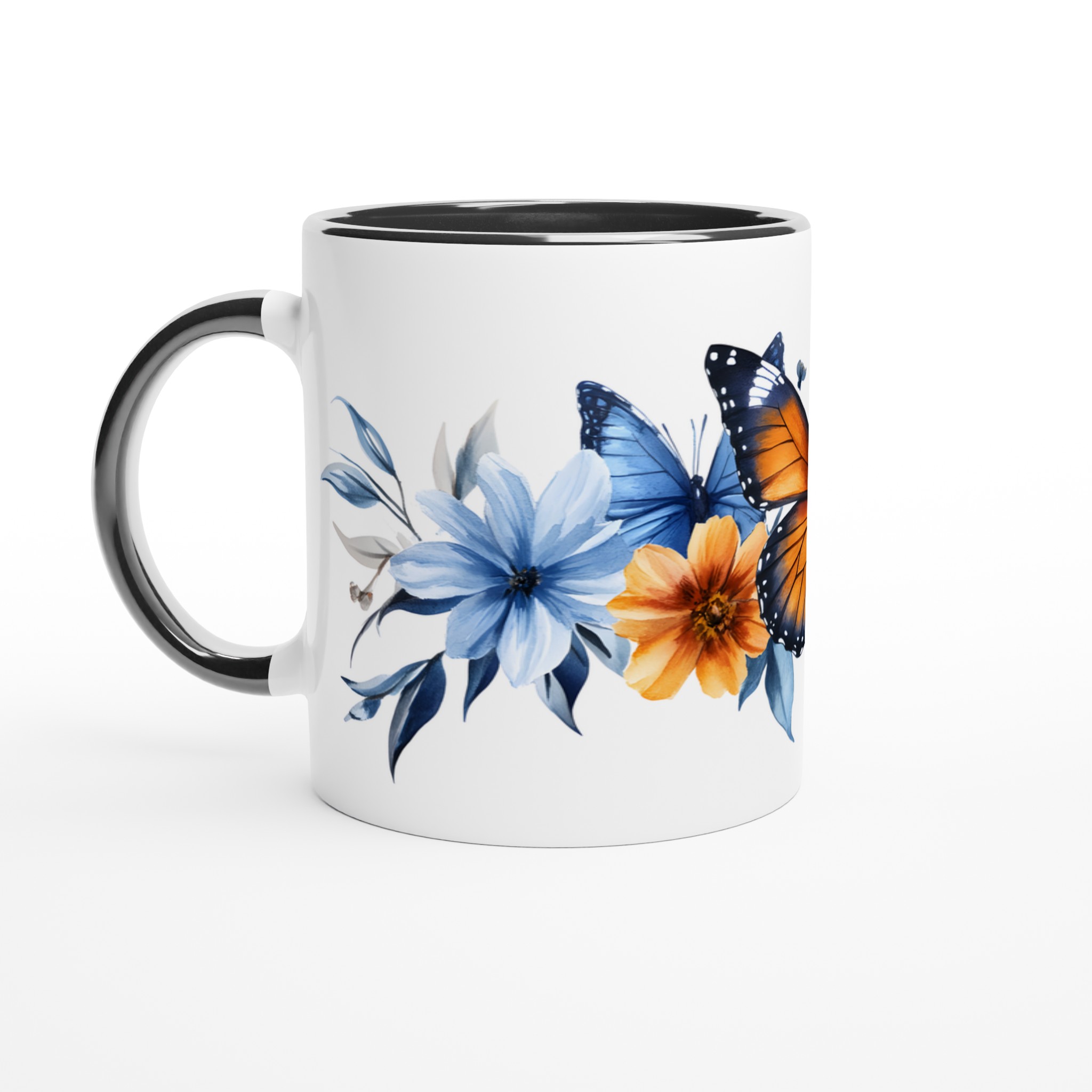 Fjäril och Blomsterprakt – 11oz Keramisk Mugg för Färgglada Kaffestunder i Valfri Färg 4 bb8c33c0-68ee-4d25-b18f-a1662c92cf40