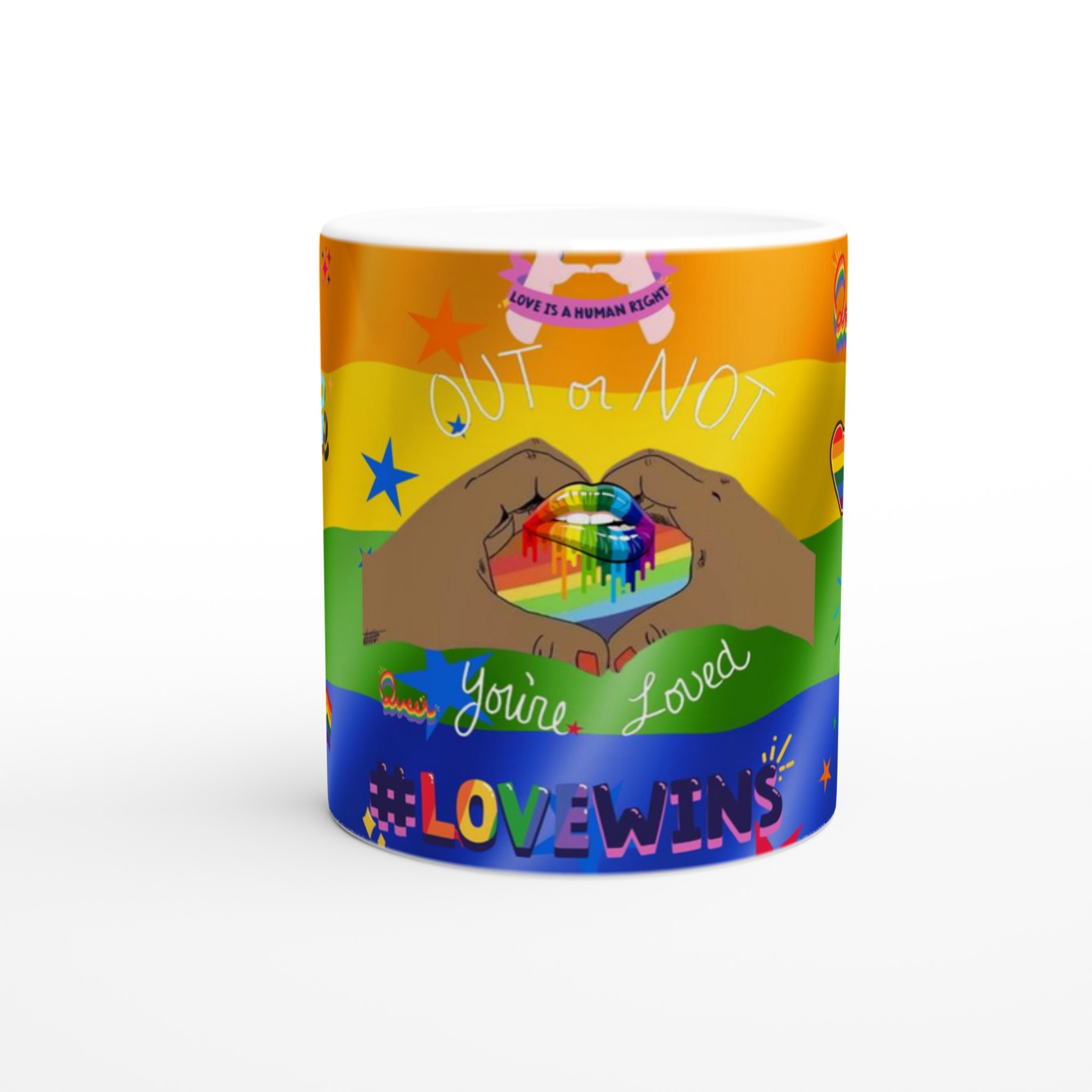 Pride-Inspirerad Vit 11oz Keramisk Mugg med Färgstarkt LGBTQ+ Motiv 8 bb8d3388-c902-4744-8f9a-6b4dddab043f