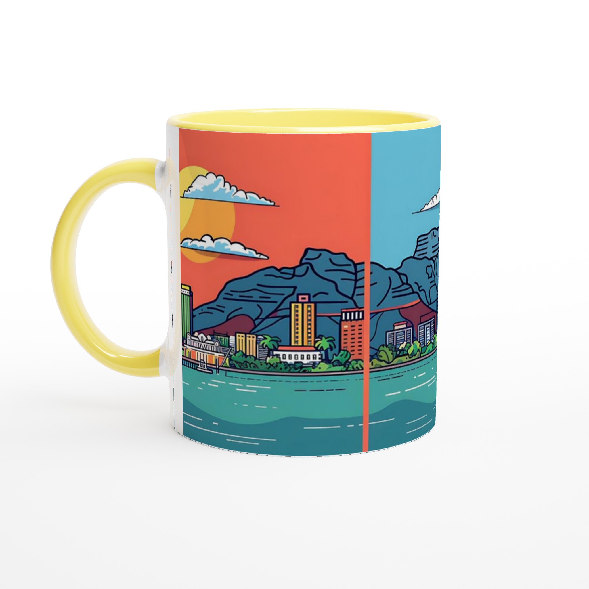 Cape Town Skyline Kaffemugg – Färgstark och Livfull Illustrerad Keramikmugg 3 bbaa5c6d-267c-4619-888b-967da22c5756