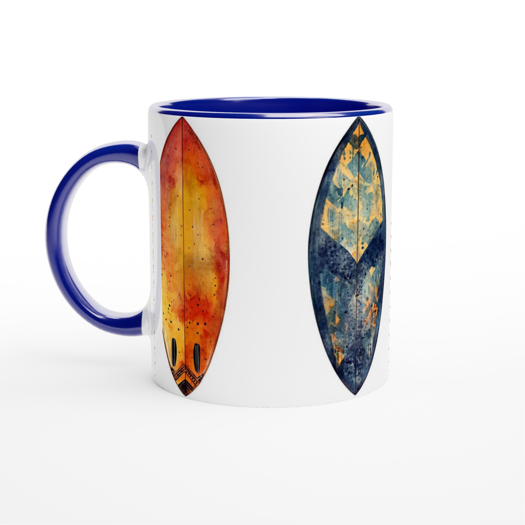 Vågig Akvarell Surfbräda Mugg – 11oz Keramisk Kaffemugg med Strandvibe, Välj Färg! 2 bbb0f01e-60bf-4f1a-943f-75bd4208c778